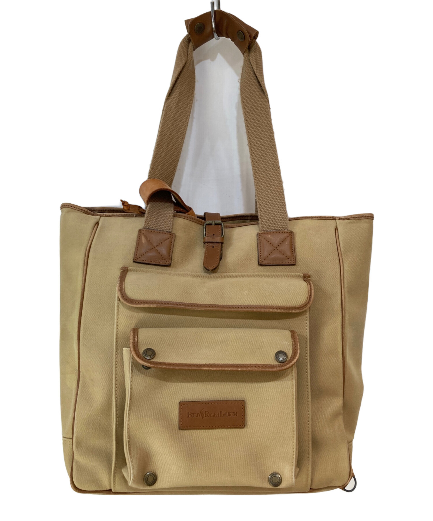 【美品】ラルフローレン コットン レザー切替 ジャケット サファリジャケット 中古・古着通販】POLO RALPH LAUREN (ポロ・ラルフローレン) レザー