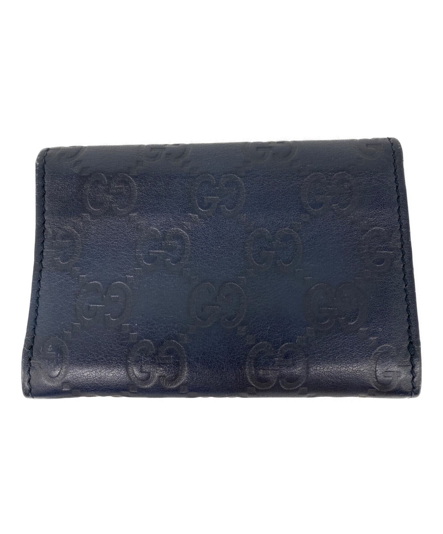 中古・古着通販】GUCCI (グッチ) グッチシマ カードケース ネイビー 