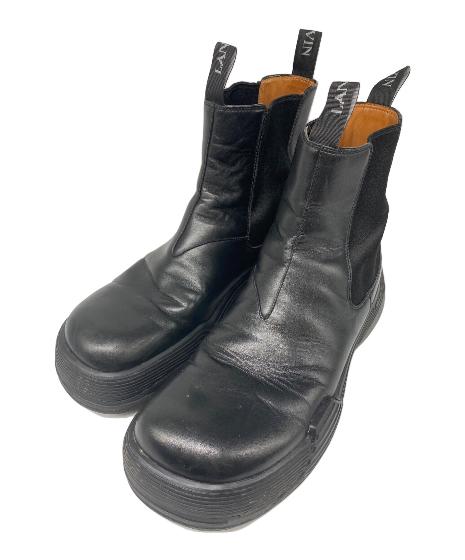 LANVIN ブラック プラットフォームブーツ 中古・古着通販】LANVIN (ランバン) Flash X Chelsea Boots ブラック