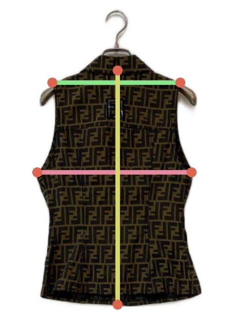 FENDI フェンディ ズッカ レディース ベスト 中古・古着通販】FENDI (フェンディ) ズッカ柄 ベスト ブラウン サイズ