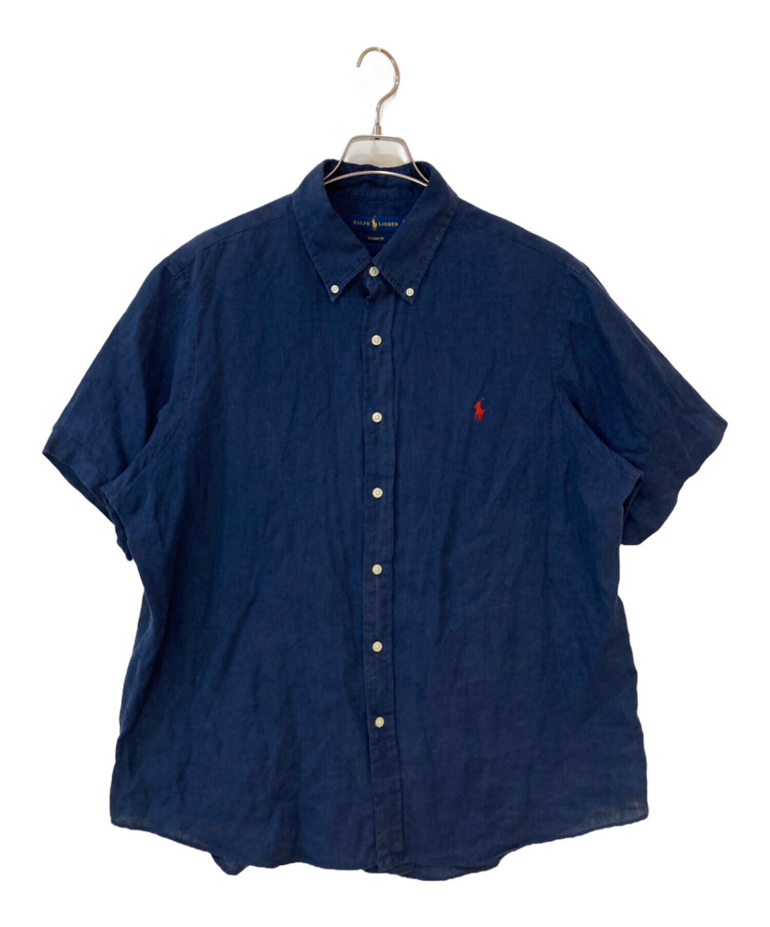 【未使用】リネンシャツ/ネイビー/39 中古・古着通販】POLO RALPH LAUREN (ポロ・ラルフローレン) スモール