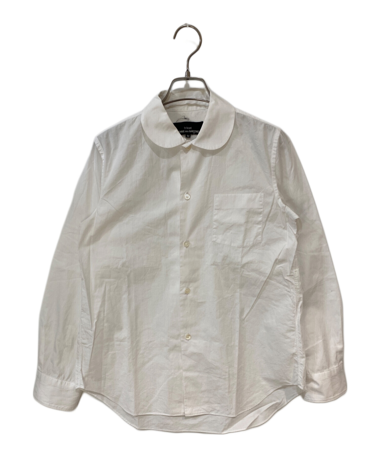 COMME des GARCONS tricot　丸襟 長袖シャツ ホワイト 中古・古着通販】tricot COMME des GARCONS (トリココムデギャルソン