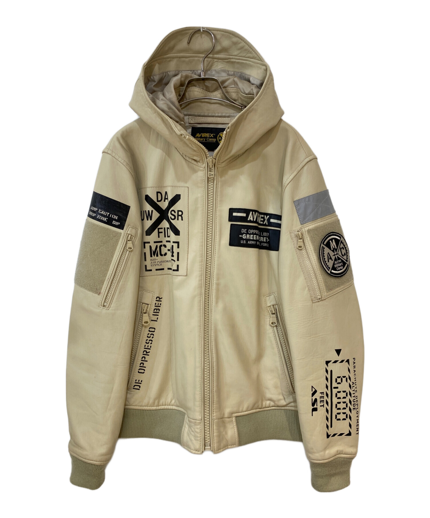 中古・古着通販】AVIREX (アヴィレックス) LEATHER HOODIE HALO