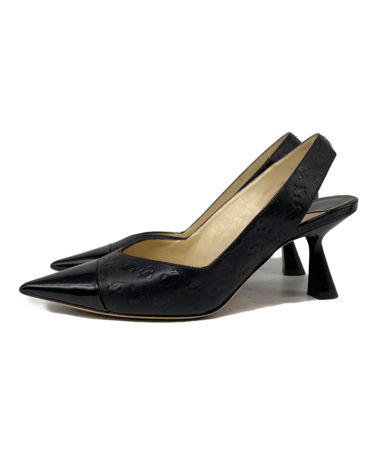 極美品✨ジミーチュウ JCモノグラム スリングバックパンプス 中古・古着通販】JIMMY CHOO (ジミーチュウ) Liya JC エンボスロゴ