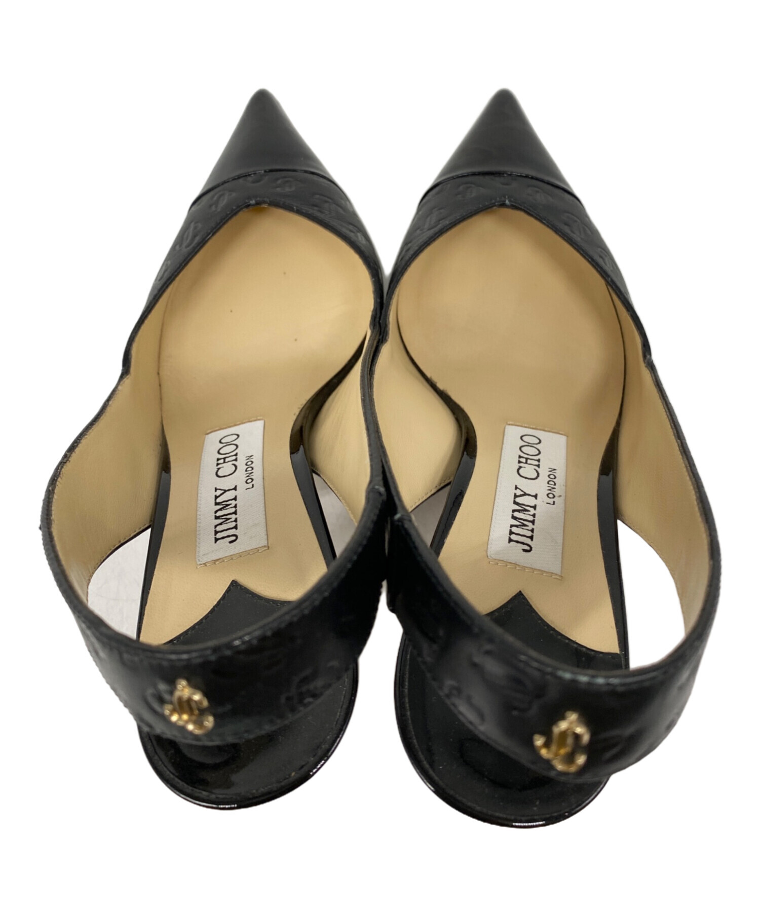 極美品✨ジミーチュウ JCモノグラム スリングバックパンプス 中古・古着通販】JIMMY CHOO (ジミーチュウ) Liya JC エンボスロゴ