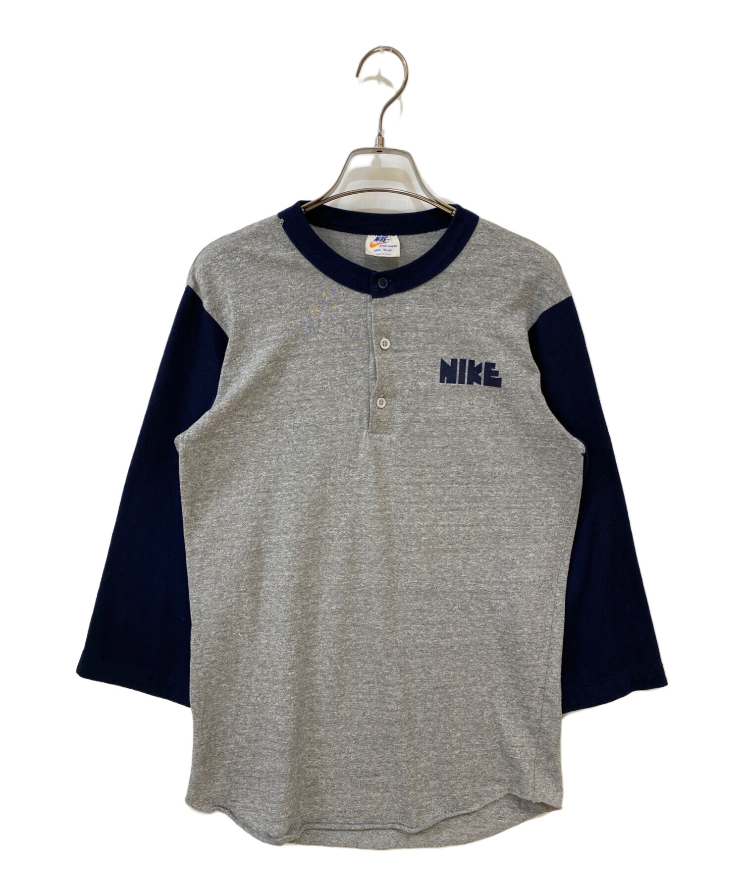 70's NIKE ヴィンテージ ヘンリーネックカットソー 中古・古着通販】NIKE (ナイキ) 70s ヘンリーネックカットソー