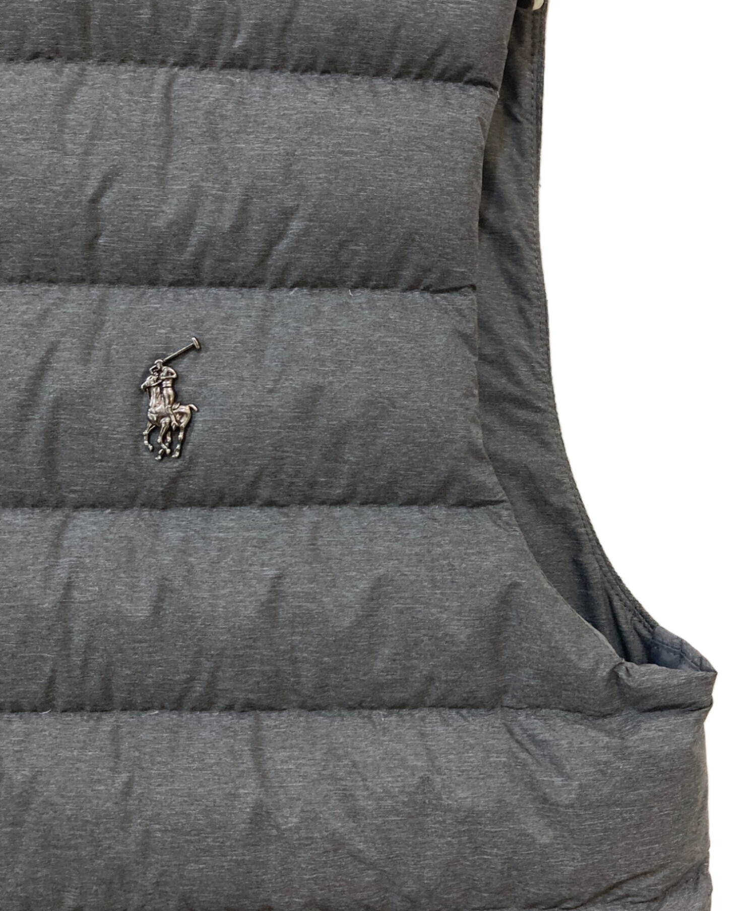 【美品】Polo Ralph Lauren グレー ダウンベスト S　レディース 中古・古着通販】POLO RALPH LAUREN (ポロ・ラルフローレン) 異素材