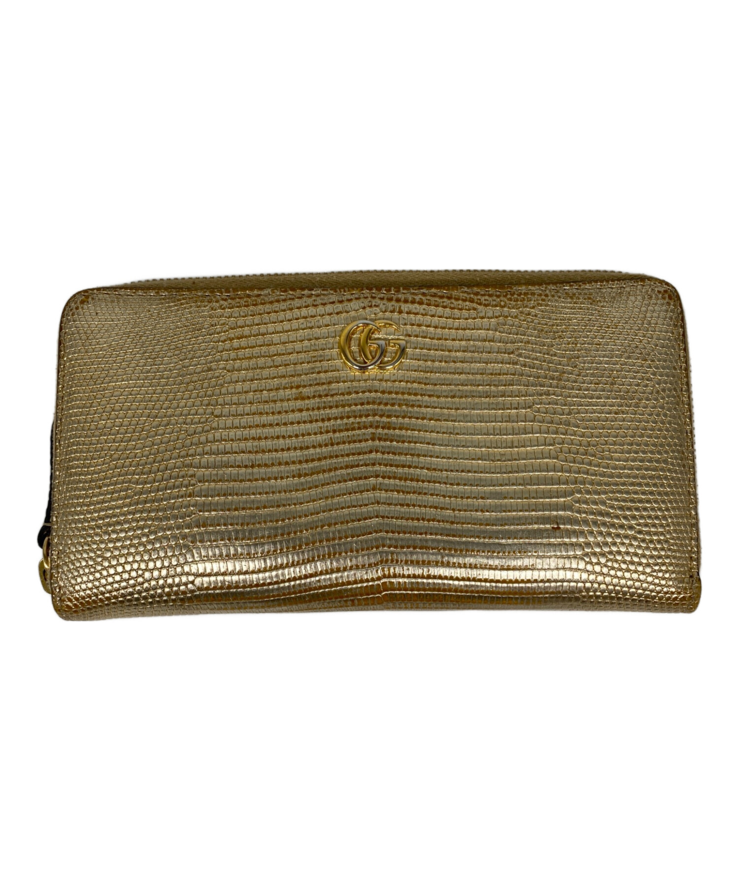 ラウンドファスナー長財布　新品未使用 中古・古着通販】GUCCI (グッチ) ラウンドファスナー長財布 リザード