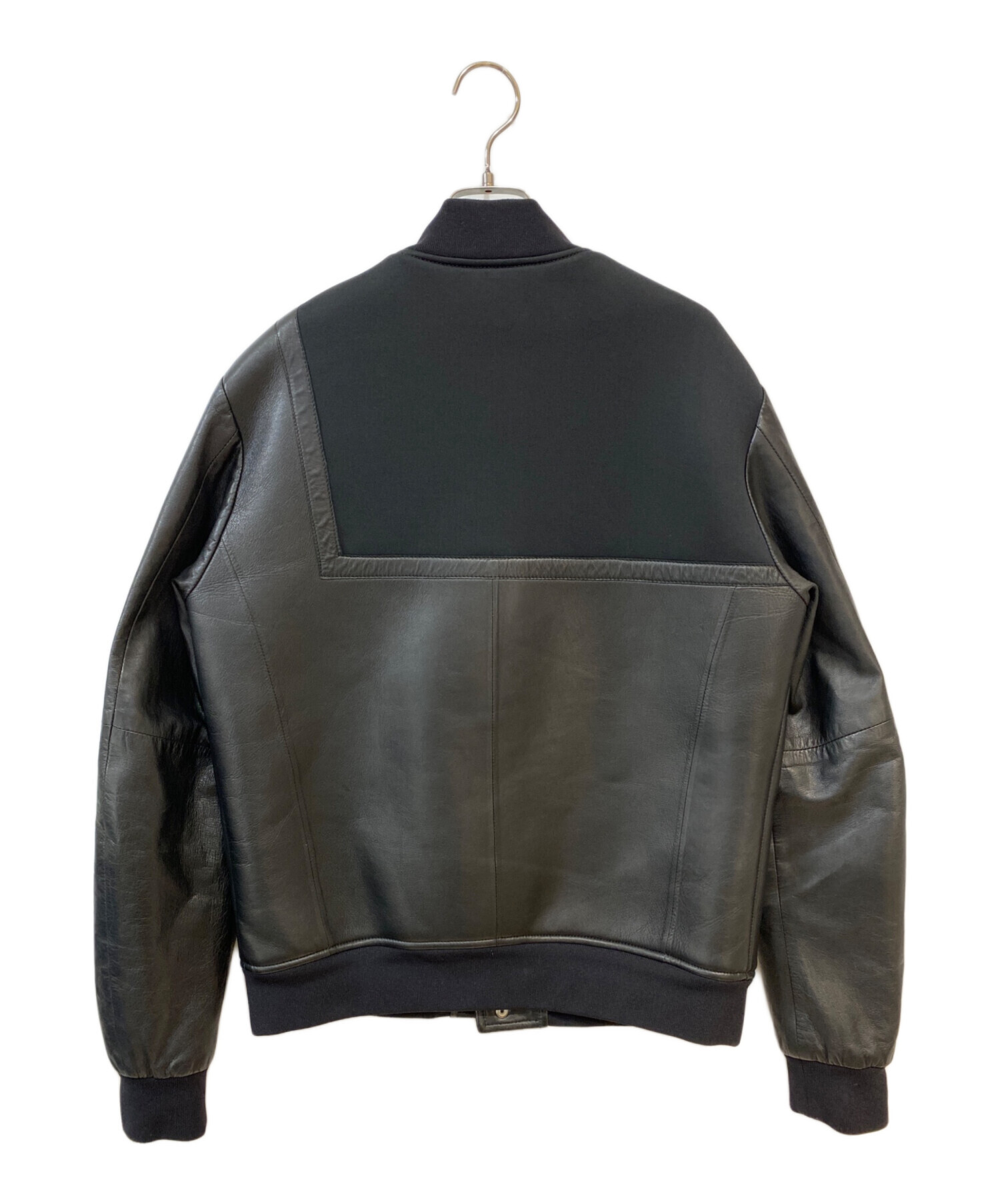 美品 エンポリオ アルマーニ レザージャケット ラムレザー サイズS ブラック 中古・古着通販】EMPORIO ARMANI (エンポリオ アルマーニ) ラムレザー