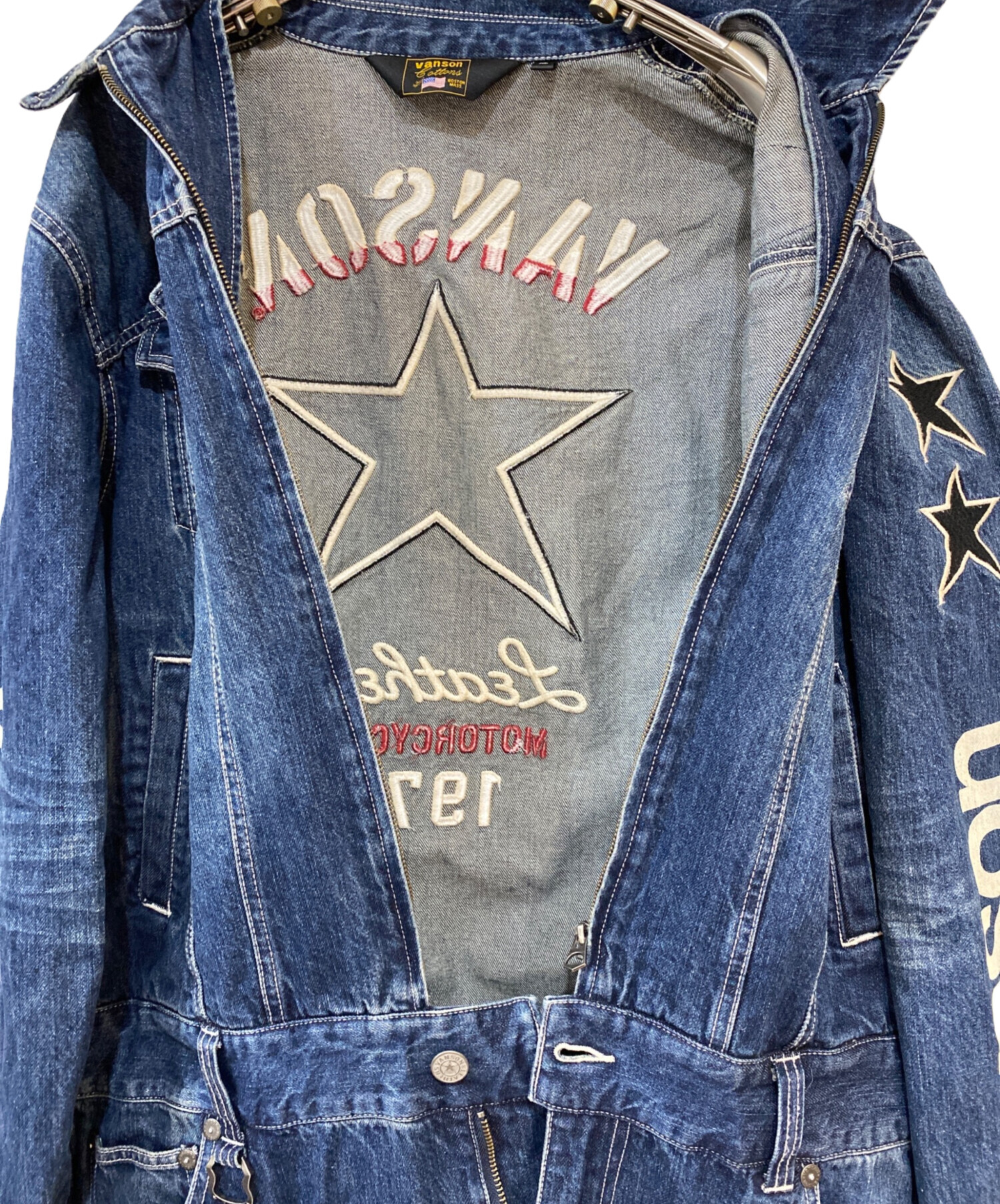 中古・古着通販】VANSON (バンソン) スター デニムオールインワン