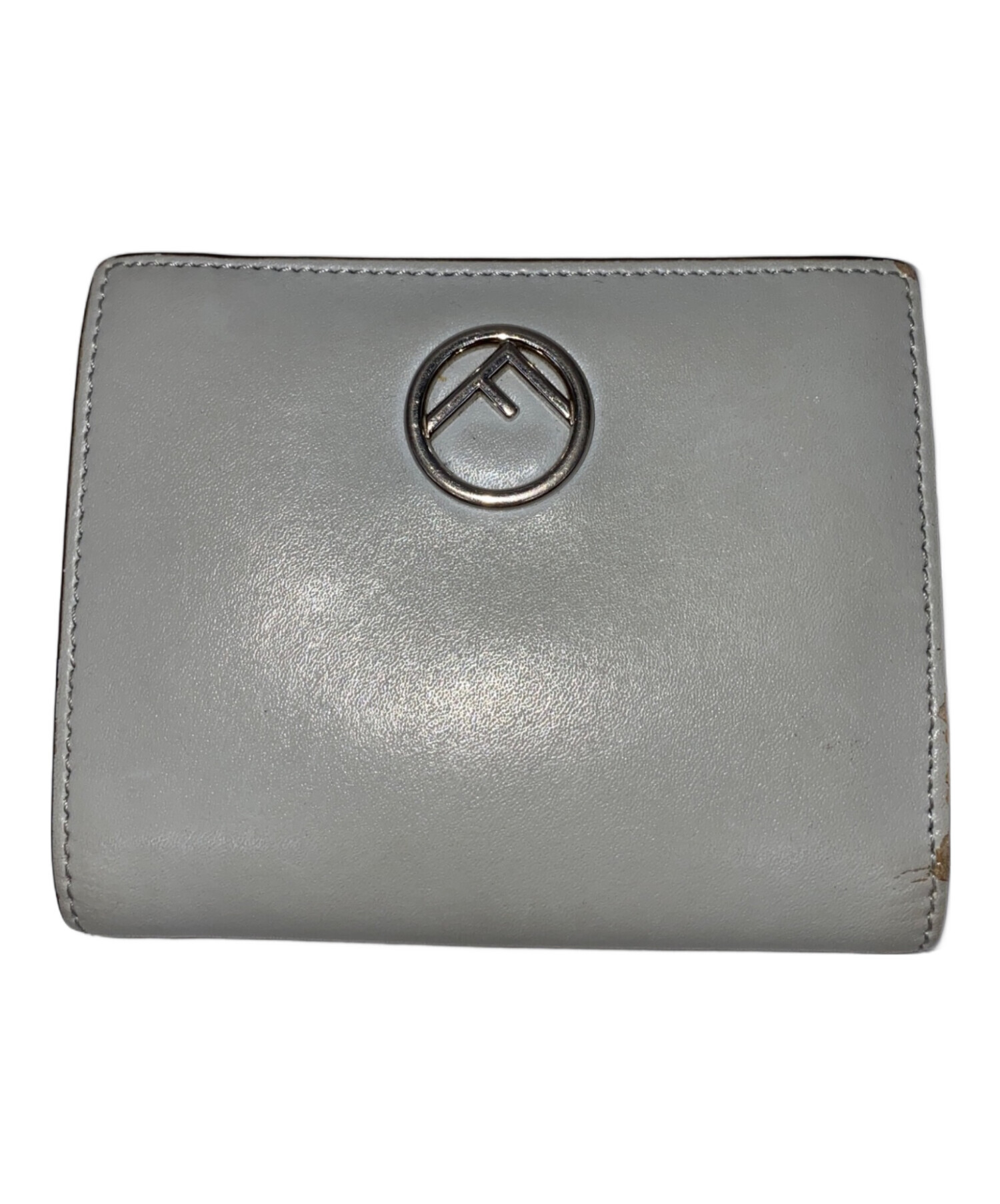 フェンディ マイクロ 三つ折り財布 エフイズ コンパクトウォレット グレー 中古・古着通販】FENDI (フェンディ) コンパクトウォレット グレー