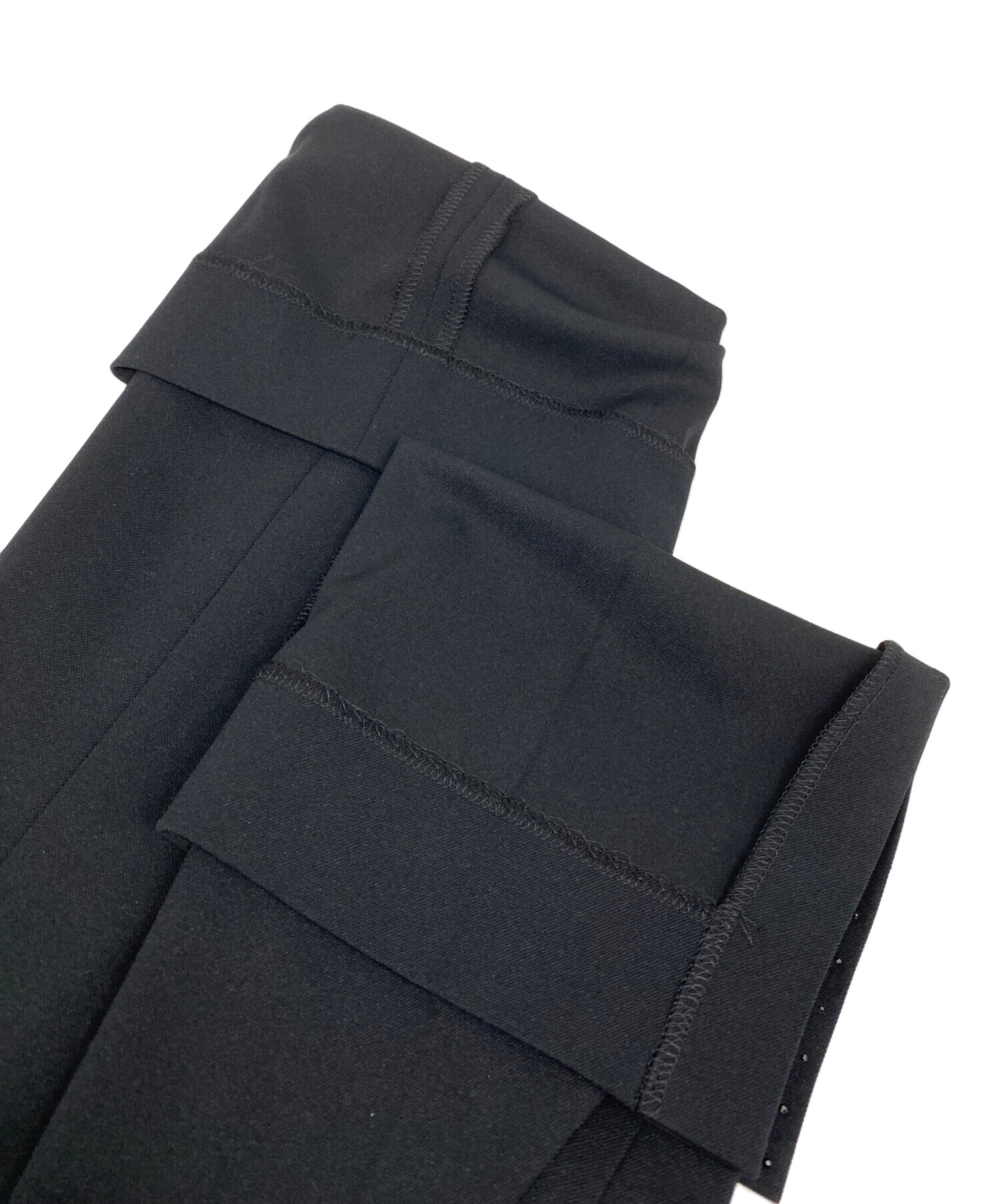 最終★極近年レオナール 定番裾ラインストーン パンツ スリット ４２ブラック 中古・古着通販】LEONARD FASHION (レオナールファッション) 裾ライン