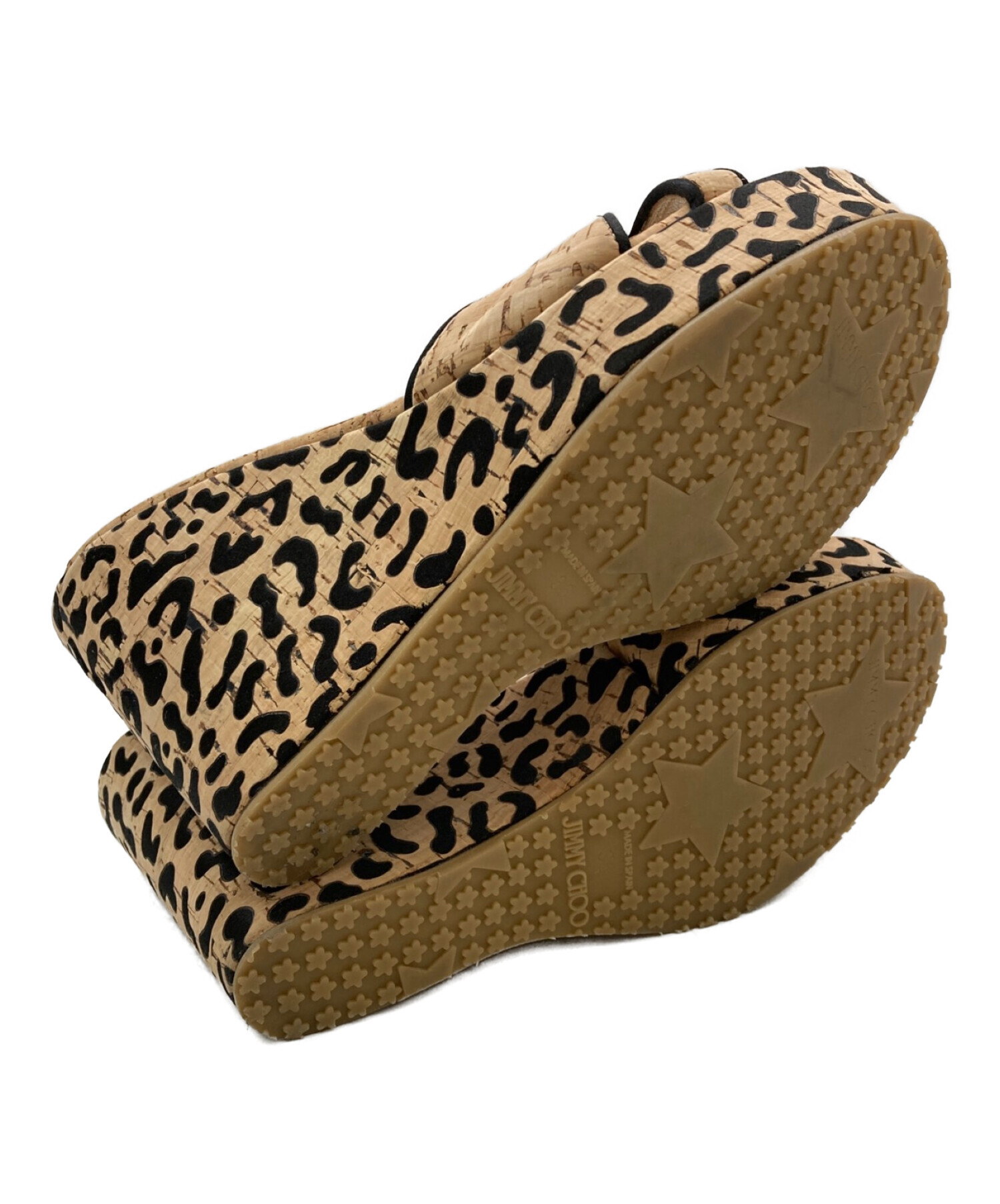 中古・古着通販】JIMMY CHOO (ジミーチュウ) レオパードコルクサンダル 
