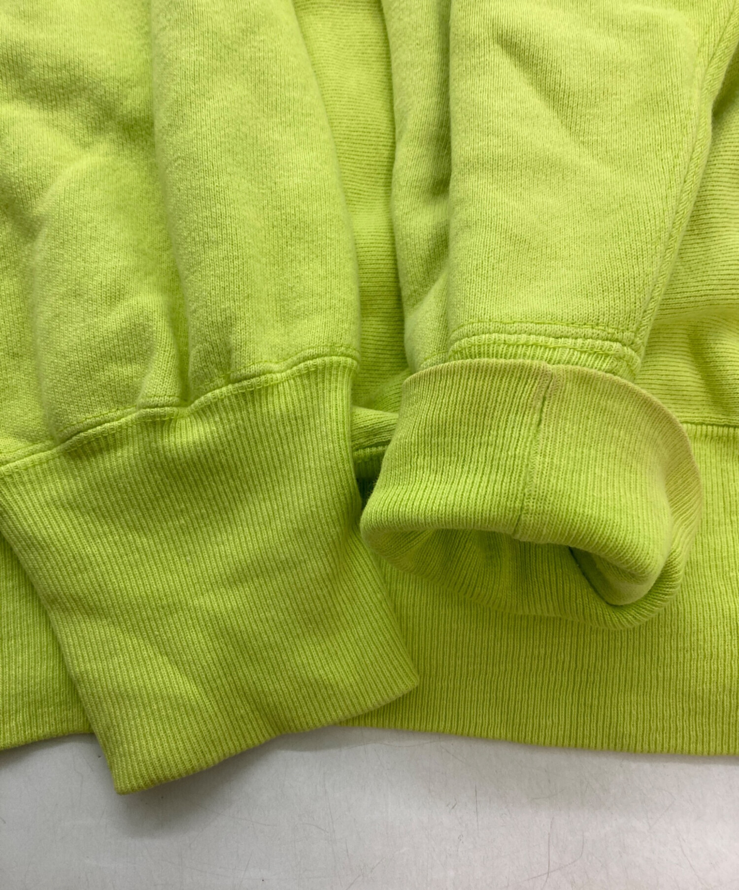 リバースウィーブ　スナップ　L 緑 Champion チャンピオン 90s スナップ ボタン 背面 ロゴ刺繍