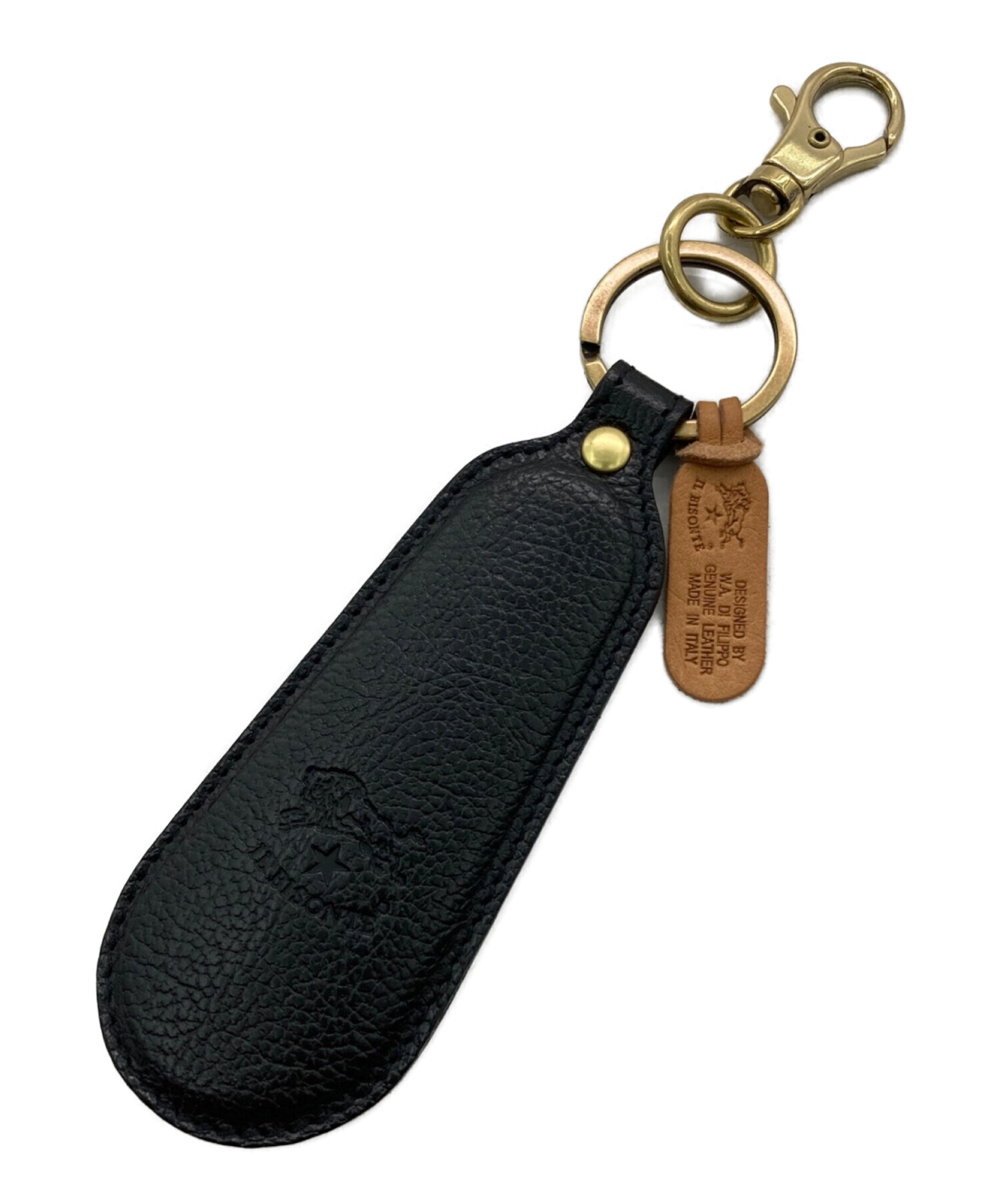 【新品未使用】IL BISONTE イルビゾンテ キーリング ブラック 中古・古着通販】IL BISONTE (イル ビゾンテ) レザーキーリング