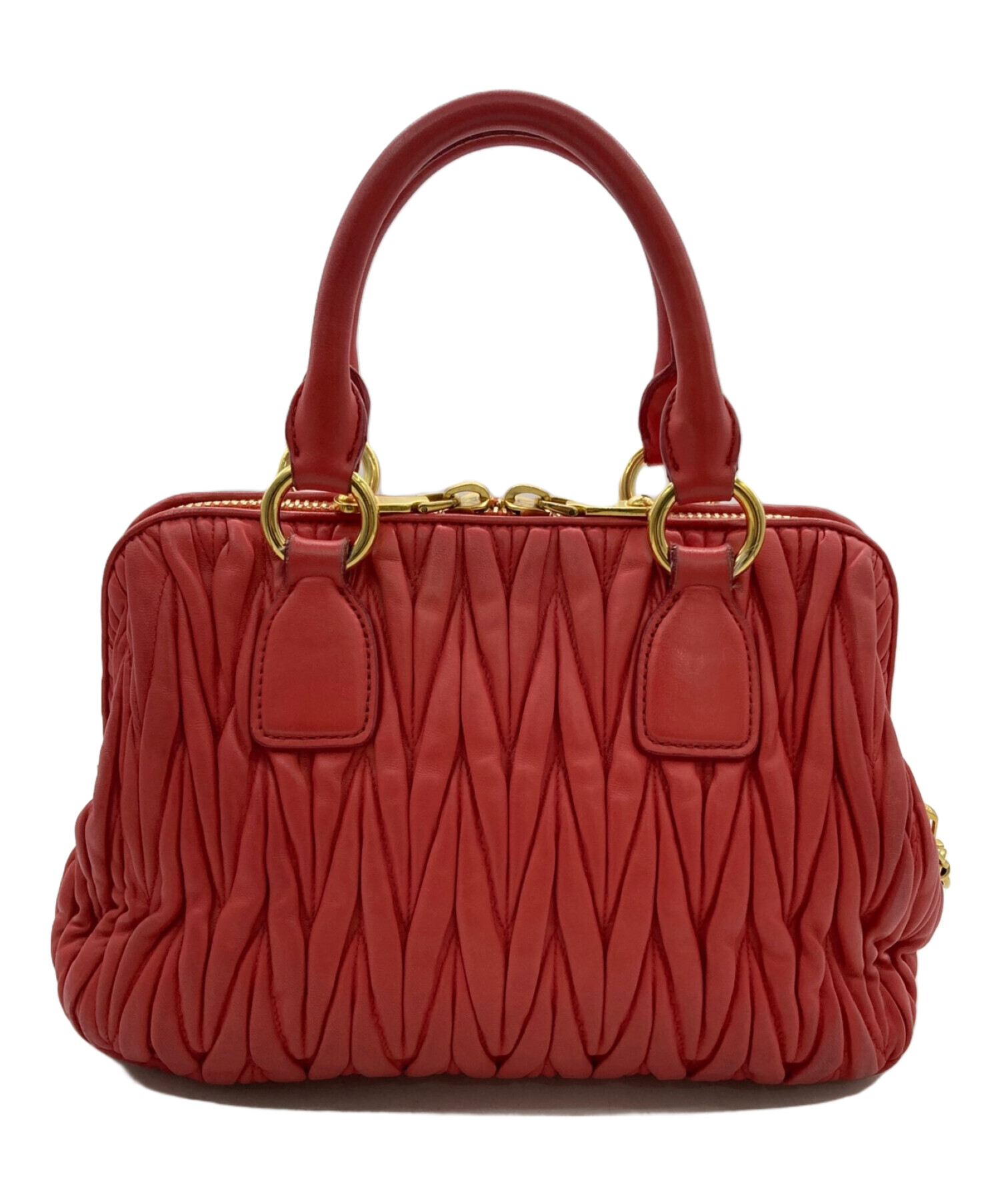 MIUMIUミュウミュウマテラッセ2WAYバッグレザーレッド