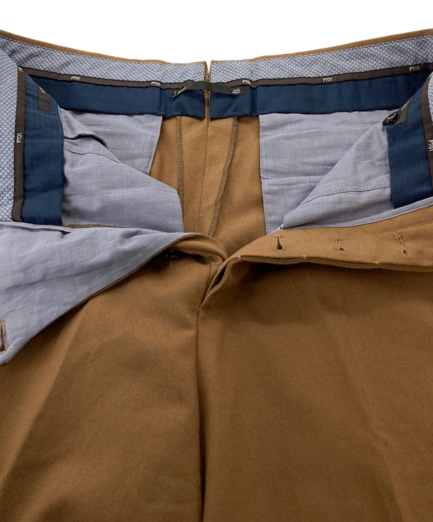 中古・古着通販】PT01 (ピーティーゼロ) ウールスラックス ブラウン