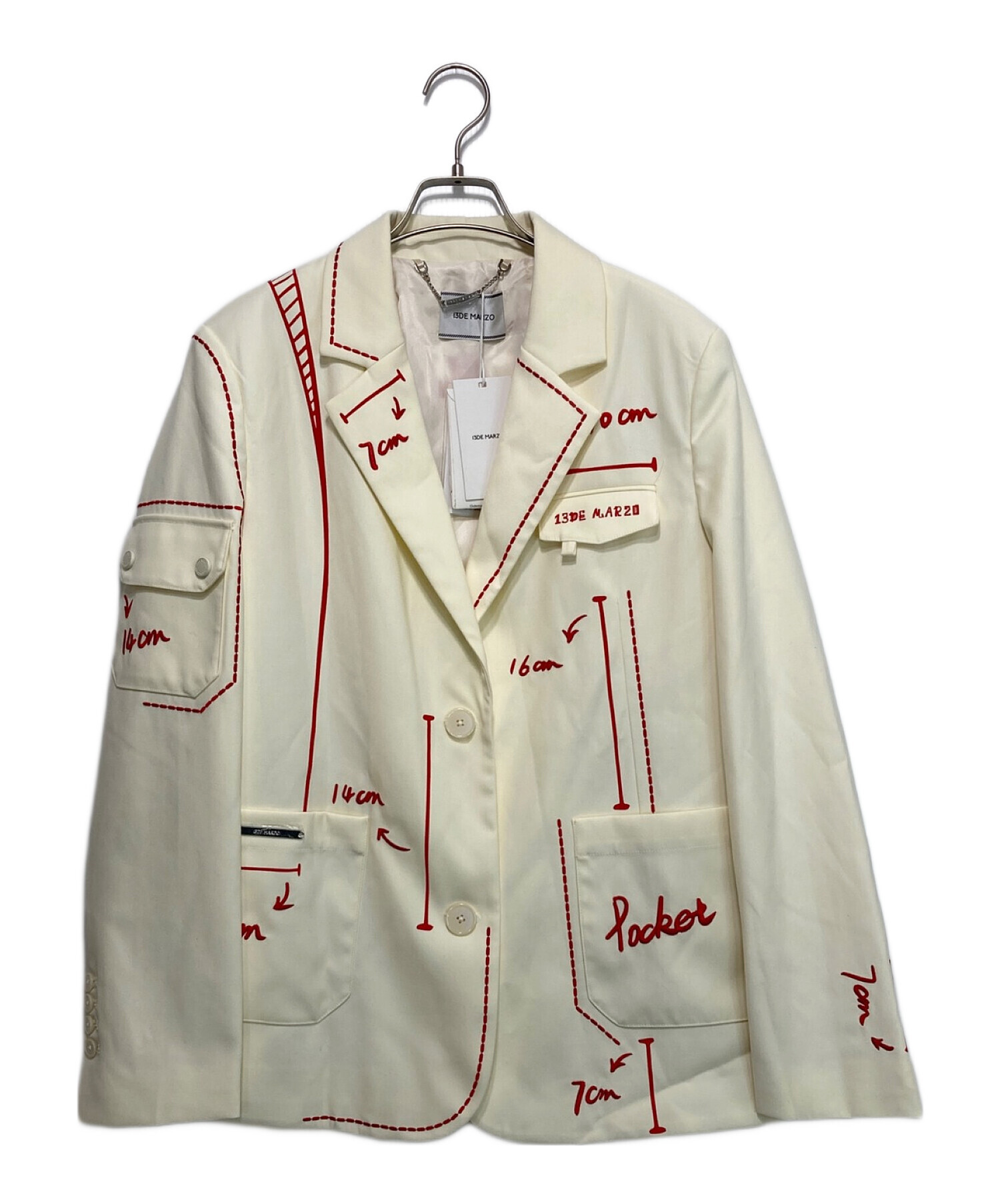 中古・古着通販】13DE MARZO (トレセ デ マルソ) WHITE SKETCHED 