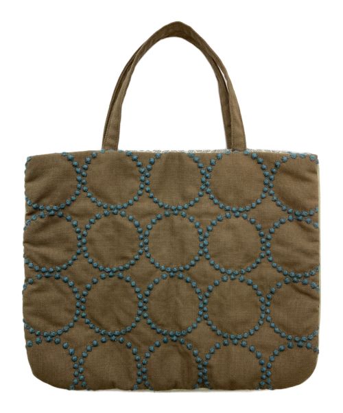 ミナペルホネンハンドメイドシャーリングバッグ（メモリア、ベージュ、中） mina perhonen(ミナ ペルホネン)｜【Kids】tambourineバッグ