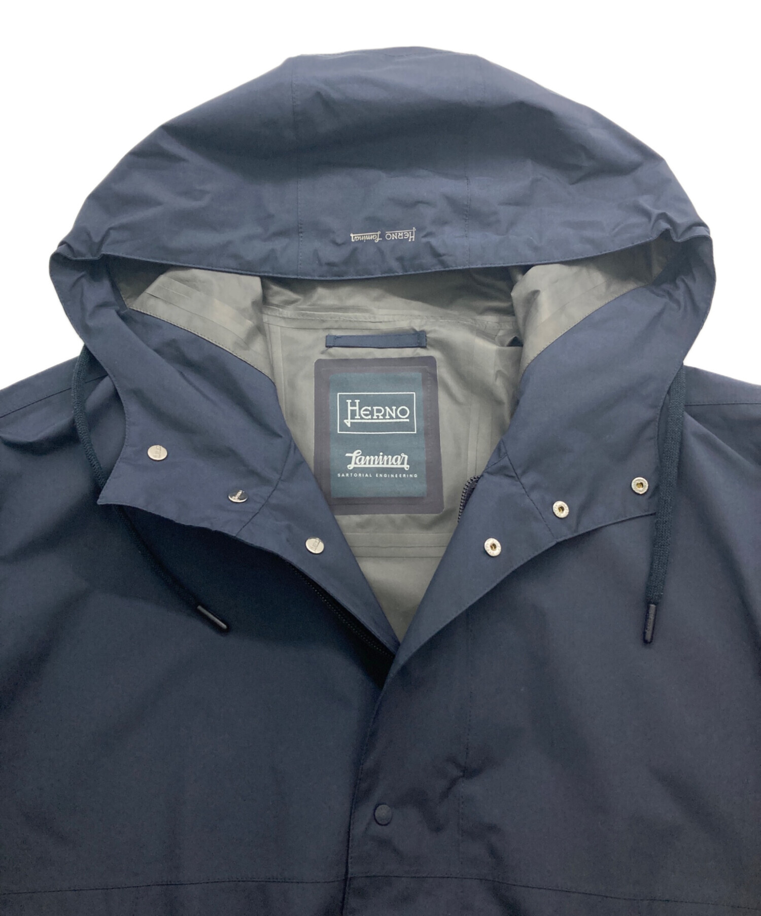 中古・古着通販】HERNO (ヘルノ) Laminar/フーデッド コート ネイビー