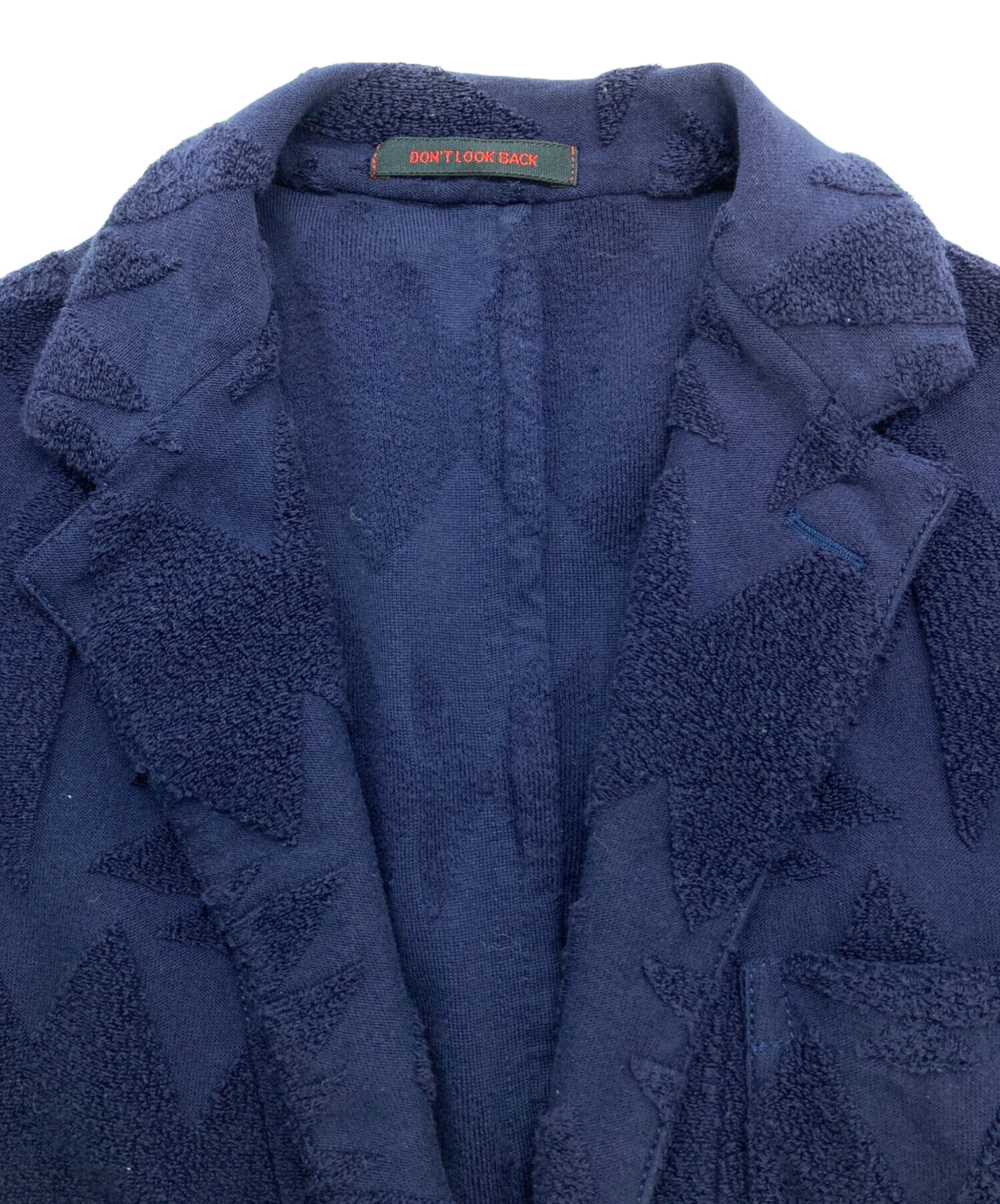 新品 THE GIGI ザジジ ニットジャケット 46 春夏 ネイビー 中古・古着通販】THE GIGI (ザ・ジジ) 総柄ニットカーディガン