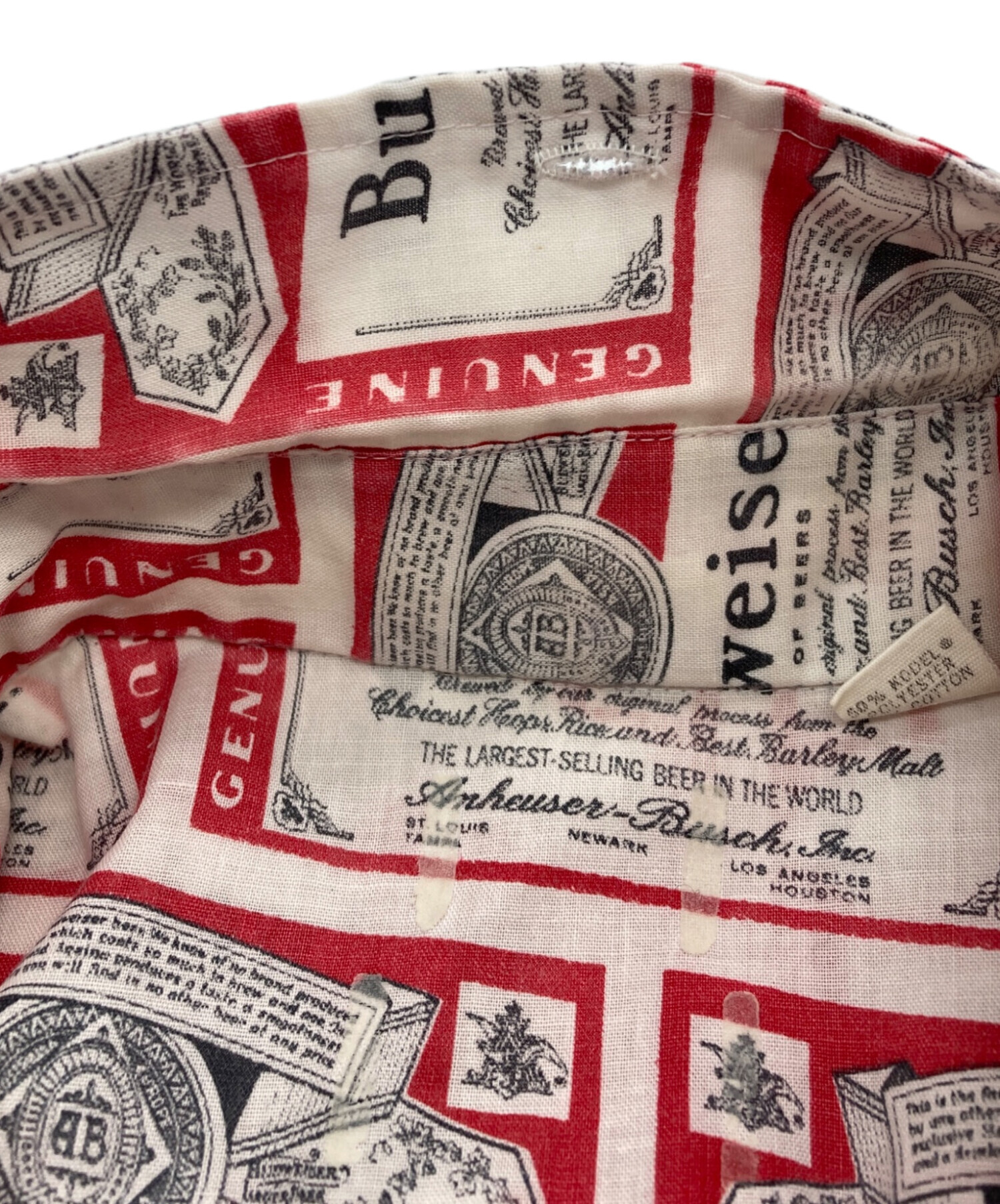 中古・古着通販】BUDWEISER (バドワイザー) 総柄シャツ レッド