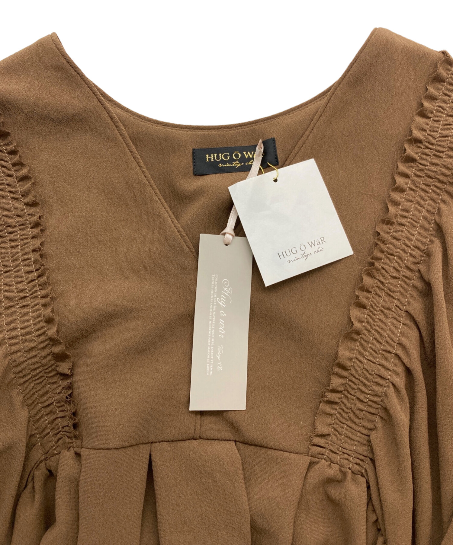 Hug O War ハグオーワー ジョーゼットボリュームスリーブブラウス バニラ Hug O War ハグオーワー ジョーゼットボリュームスリーブブラウス バニラ