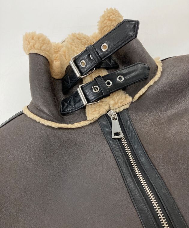 中古・古着通販】ZARA (ザラ) フェイクムートンジャケット ブラウン