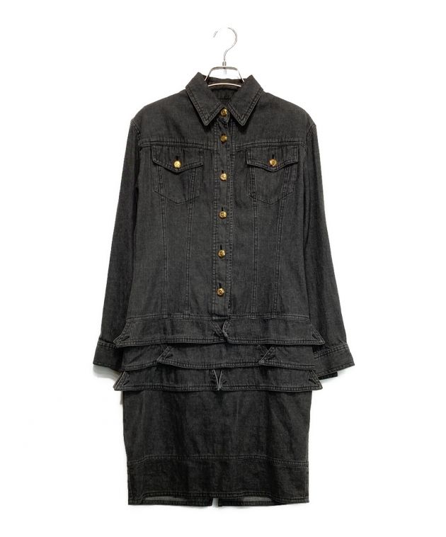 中古・古着通販】MOSCHINO (モスキーノ) デニムワンピース グレー 