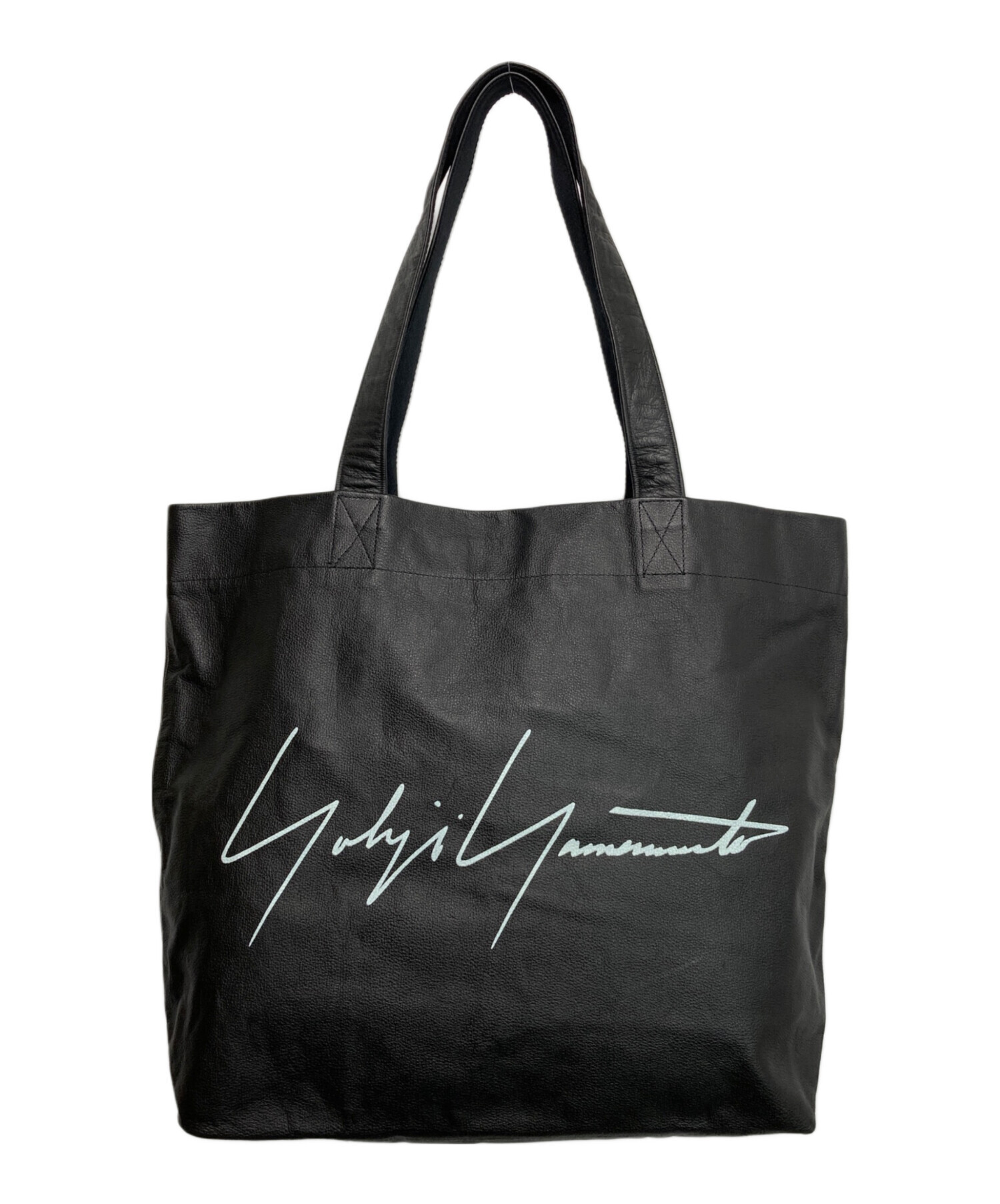 Yohji Yamamoto ノベルティ レザートートバッグ 中古・古着通販】YOHJI YAMAMOTO (ヨウジヤマモト) ビッグロゴレザー