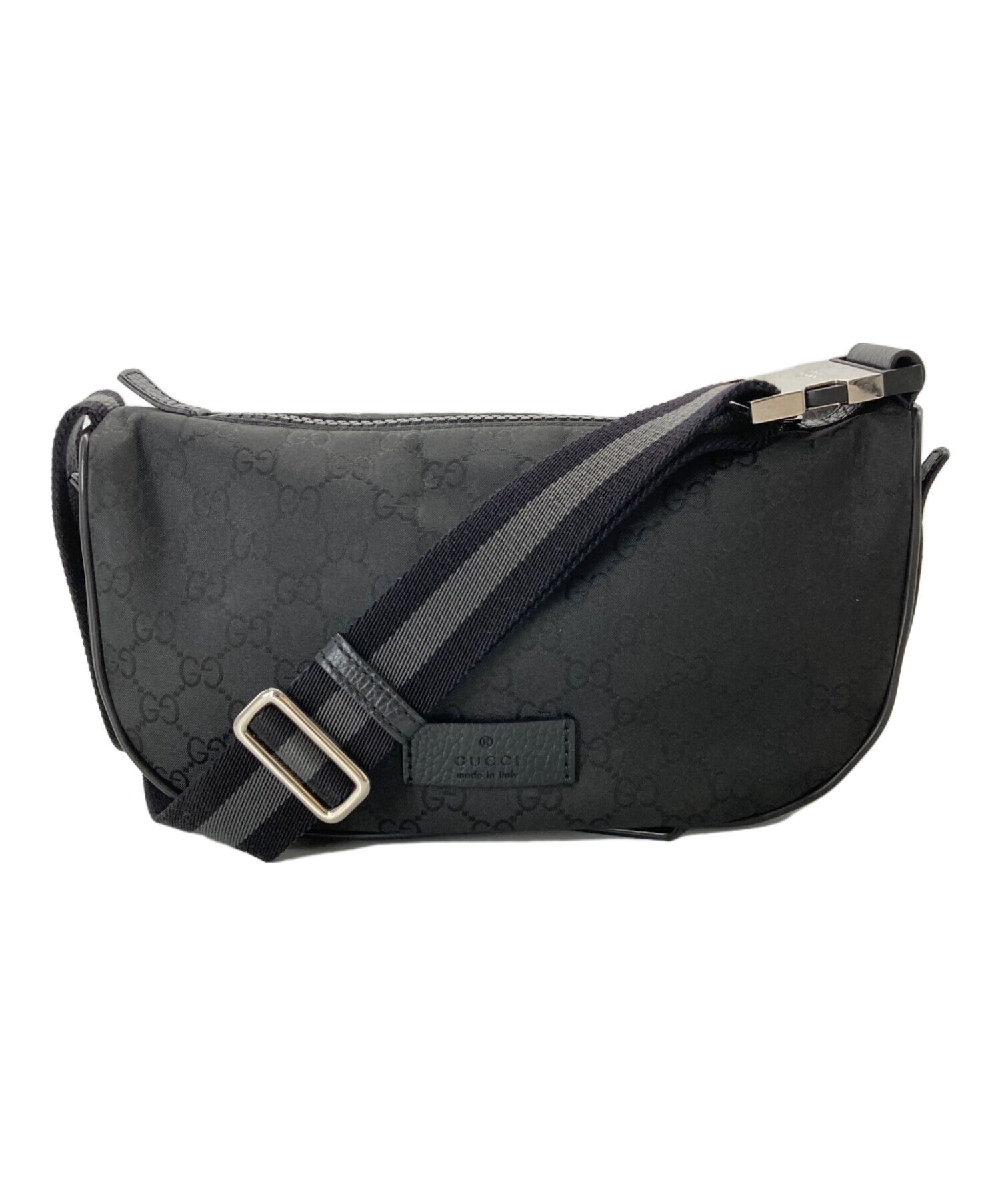中古・古着通販】GUCCI (グッチ) GG柄ナイロンボディバッグ ブラック 