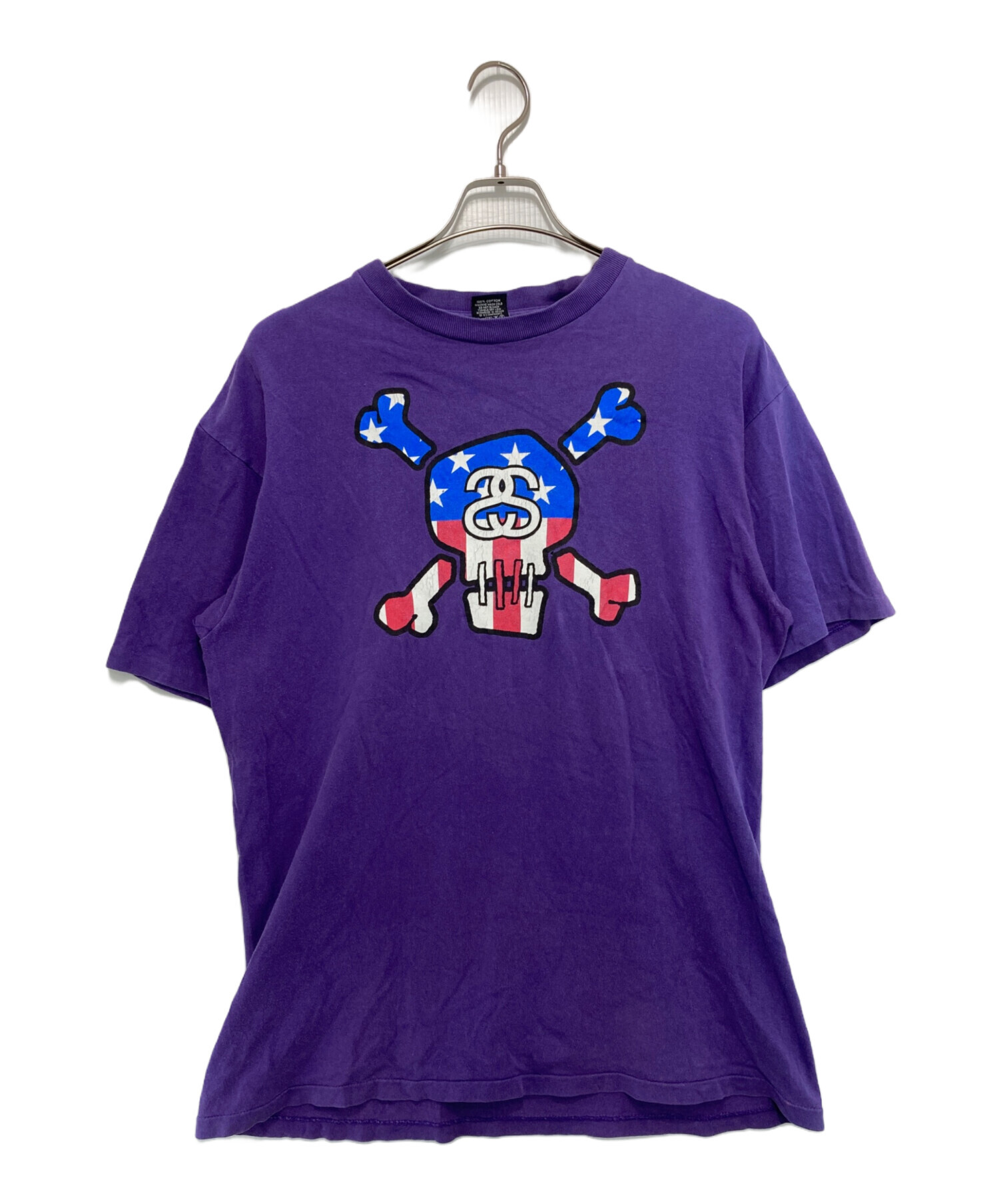 中古・古着通販】stussy (ステューシー) スカルロゴTシャツ パープル 