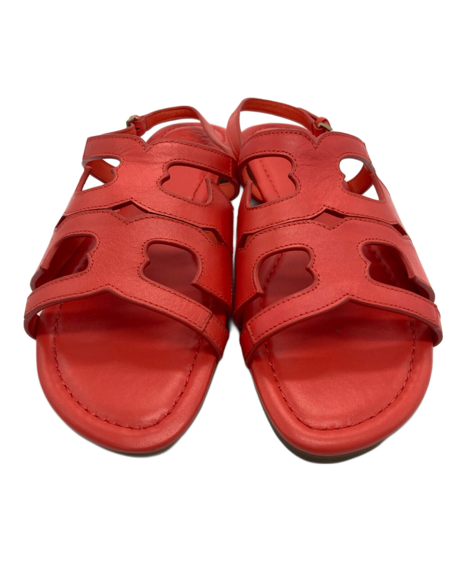 中古・古着通販】TORY BURCH (トリーバーチ) レザーサンダル オレンジ 