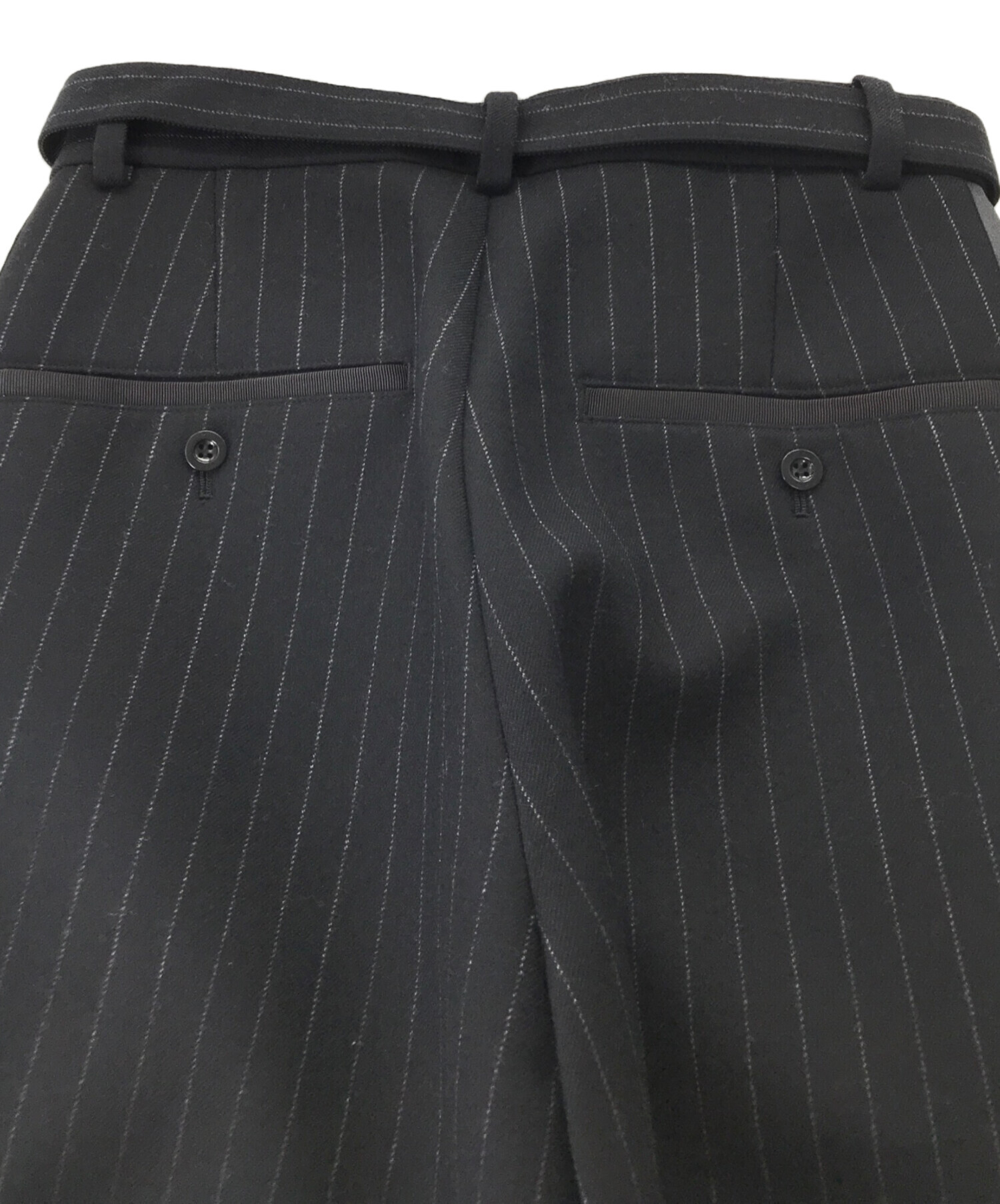 中古・古着通販】sacai (サカイ) CHALK STRIPE BONDING PANTS ネイビー