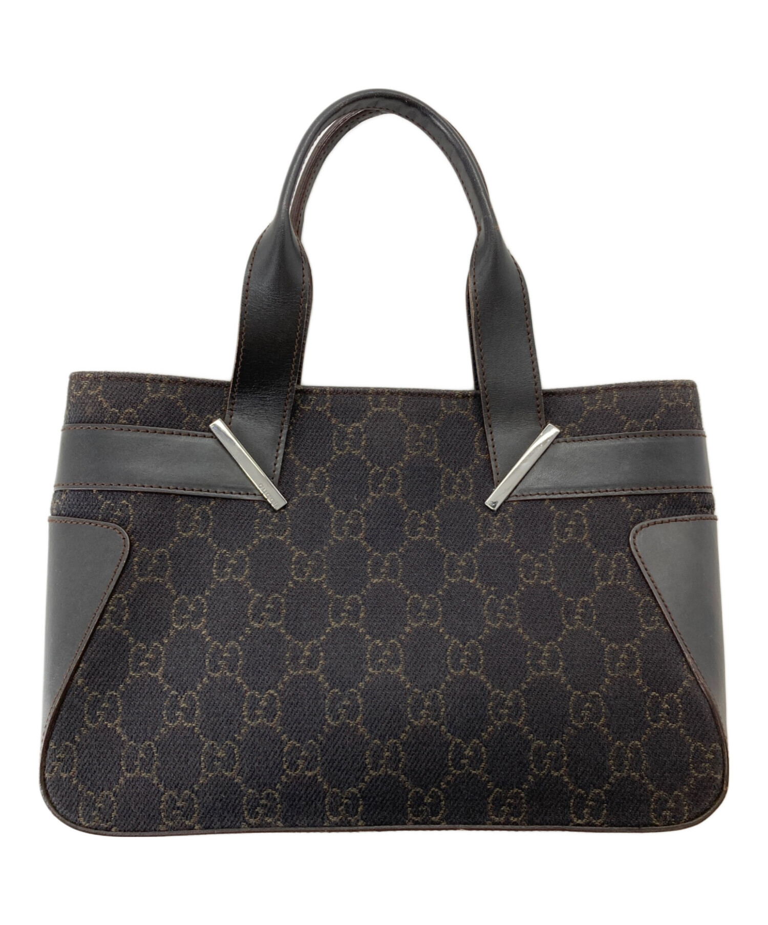 中古・古着通販】GUCCI (グッチ) GGキャンバスハンドバッグ ブラウン 