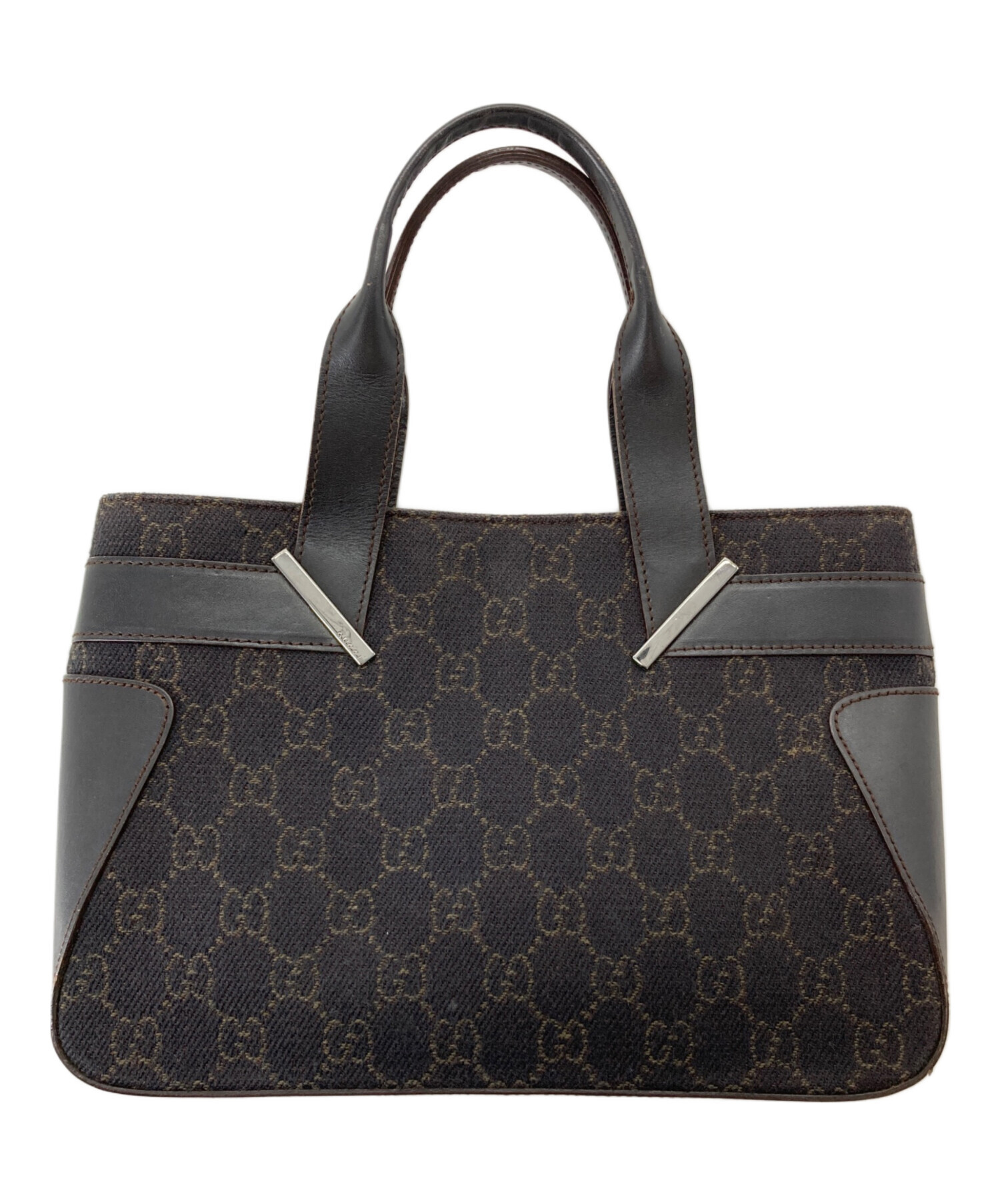 中古・古着通販】GUCCI (グッチ) GGキャンバスハンドバッグ ブラウン