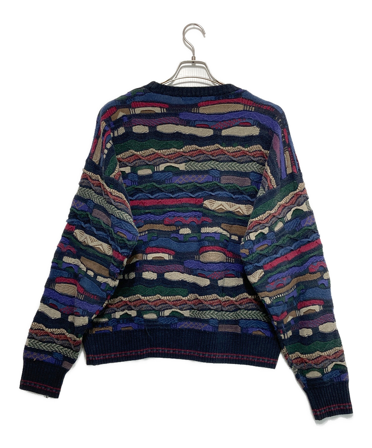 中古・古着通販】ALFANI (アルファニ) 3Dニット ネイビー サイズ:L