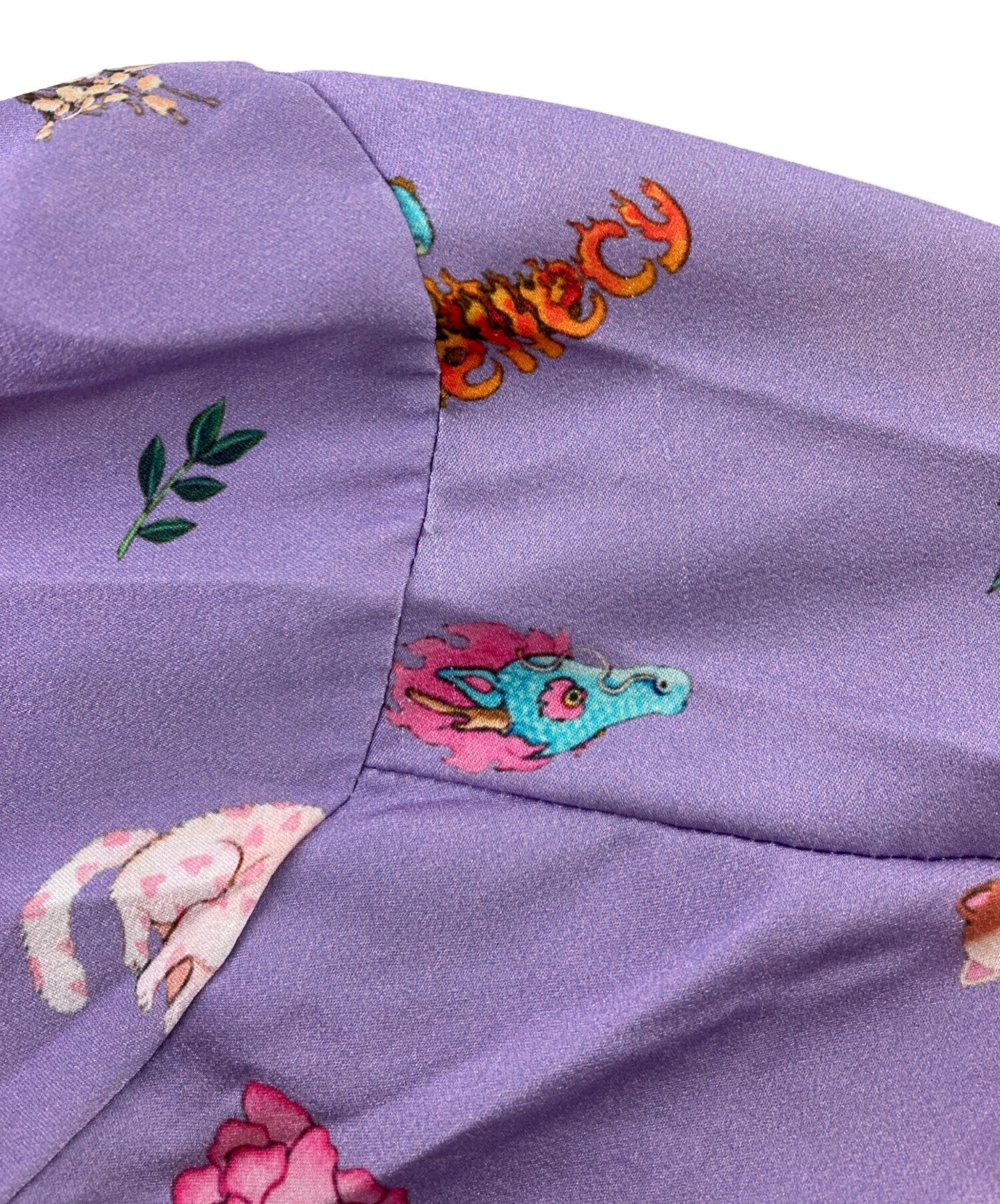 中古・古着通販】&ellecy (アンドエルシー) 猫柄シャツ パープル