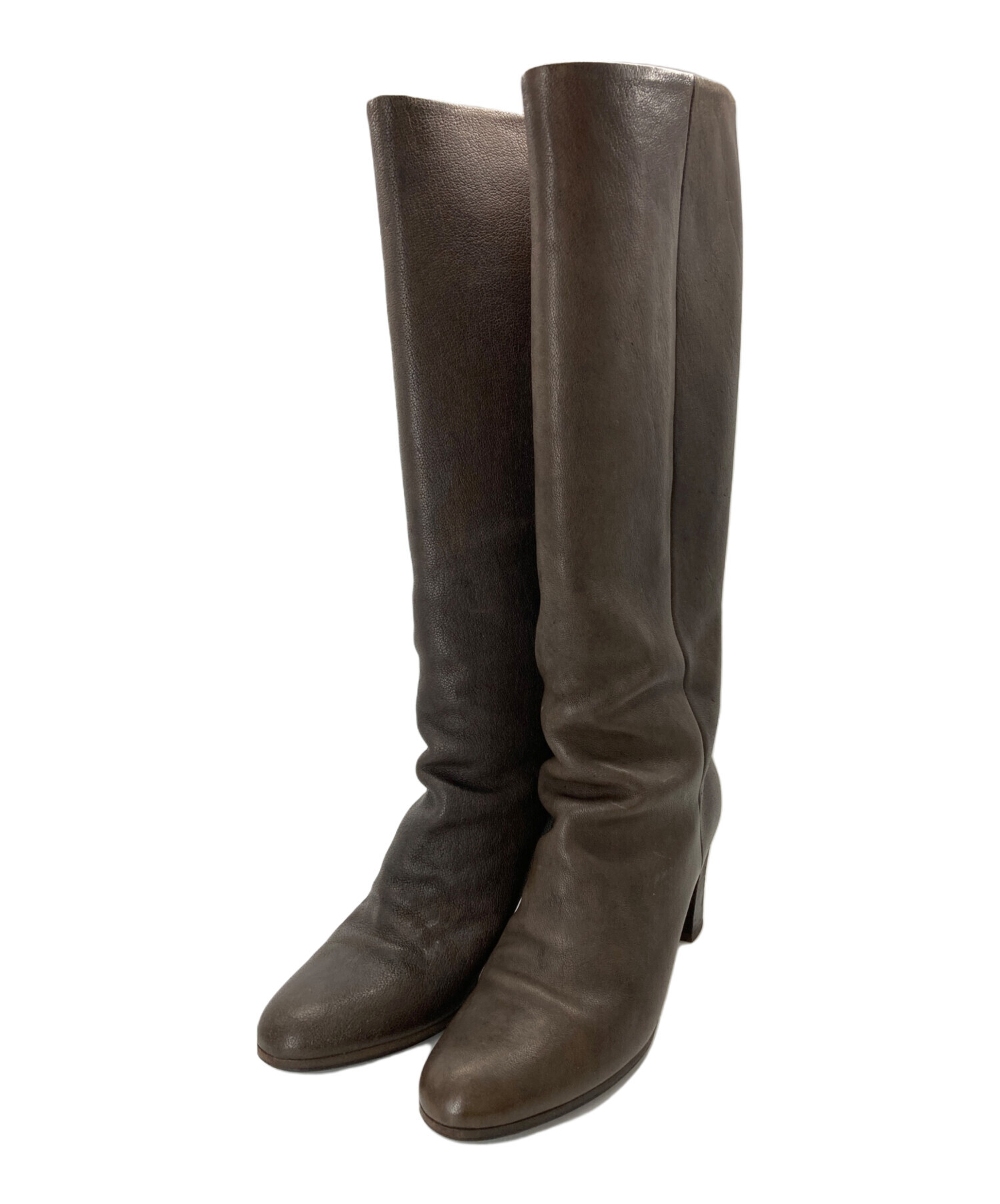 メゾンマルジェラ　ベージュ レザー ロングブーツ 38サイズ メゾンマルジェラベージュ レザー ロングブーツ 38サイズ