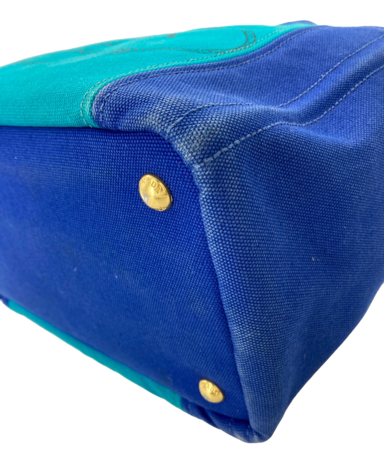 中古・古着通販】PRADA (プラダ) カナパ2wayミニトートバッグ ブルー