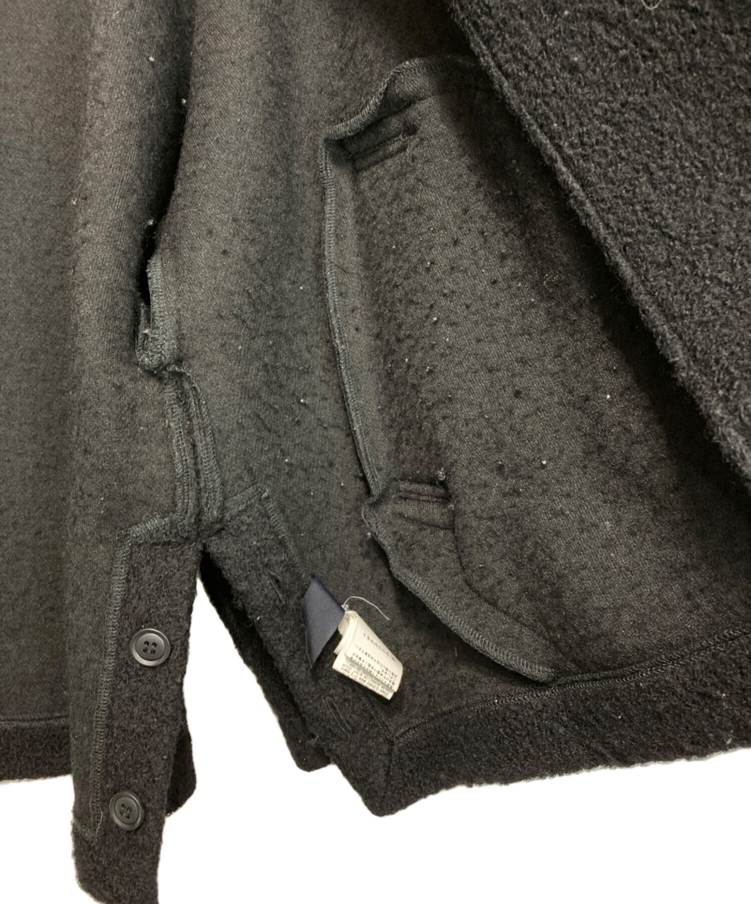 希少美品Limi feu リミフゥ 変形黒ウールコート(サンプル品) 希少Limi feu リミフゥ 変形黒ウールコート(サンプル品)