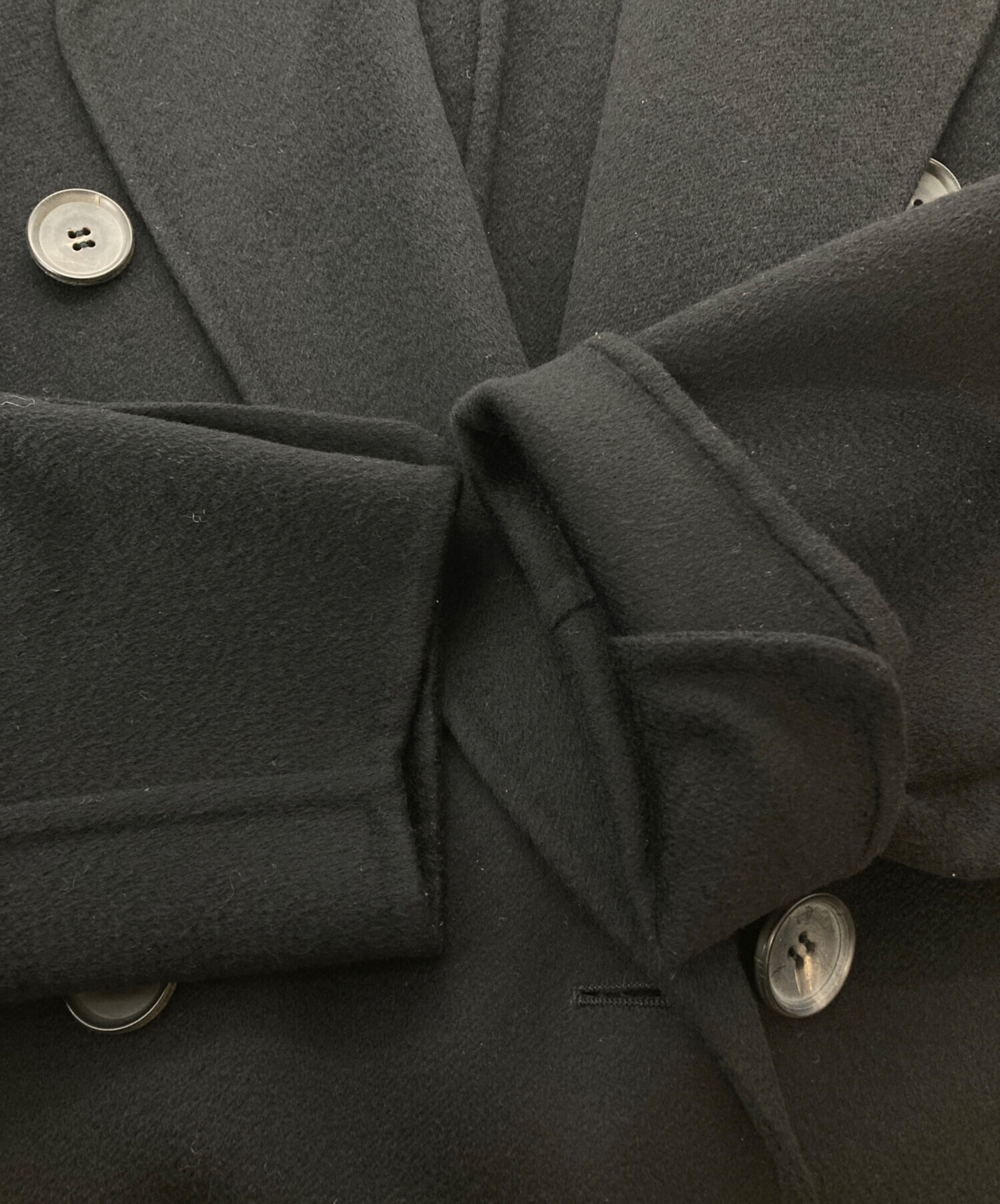 中古・古着通販】AKRIS (アクリス) カシミヤコート ブラック サイズ