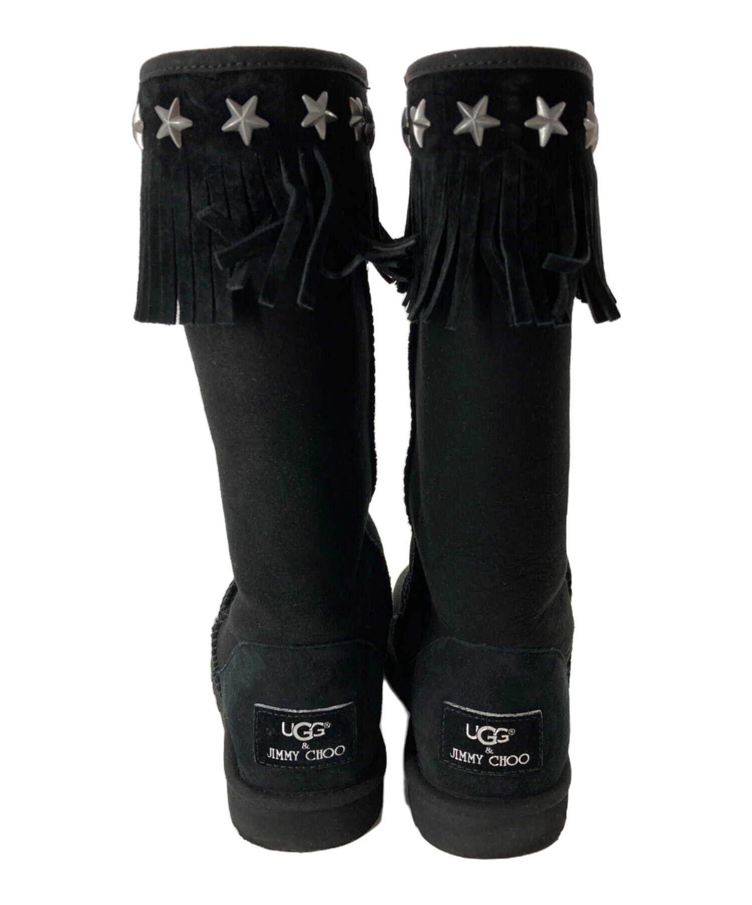 UGG & JIMMY CHOO ムートンブーツ サイズ8 中古・古着通販】UGG (アグ) JIMMY CHOO (ジミーチュウ) フリンジ