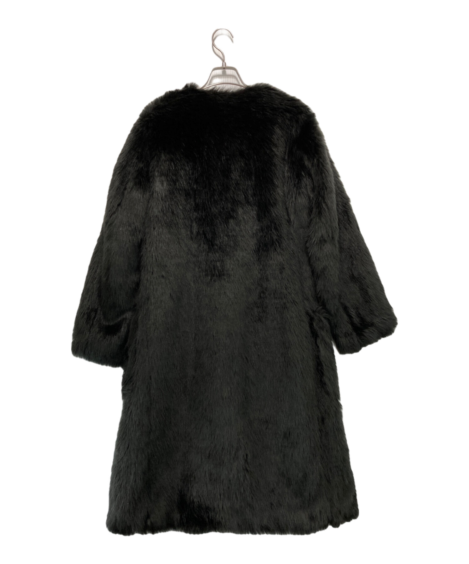 中古・古着通販】ZUCCA (ズッカ) フェイクファーコート ブラック