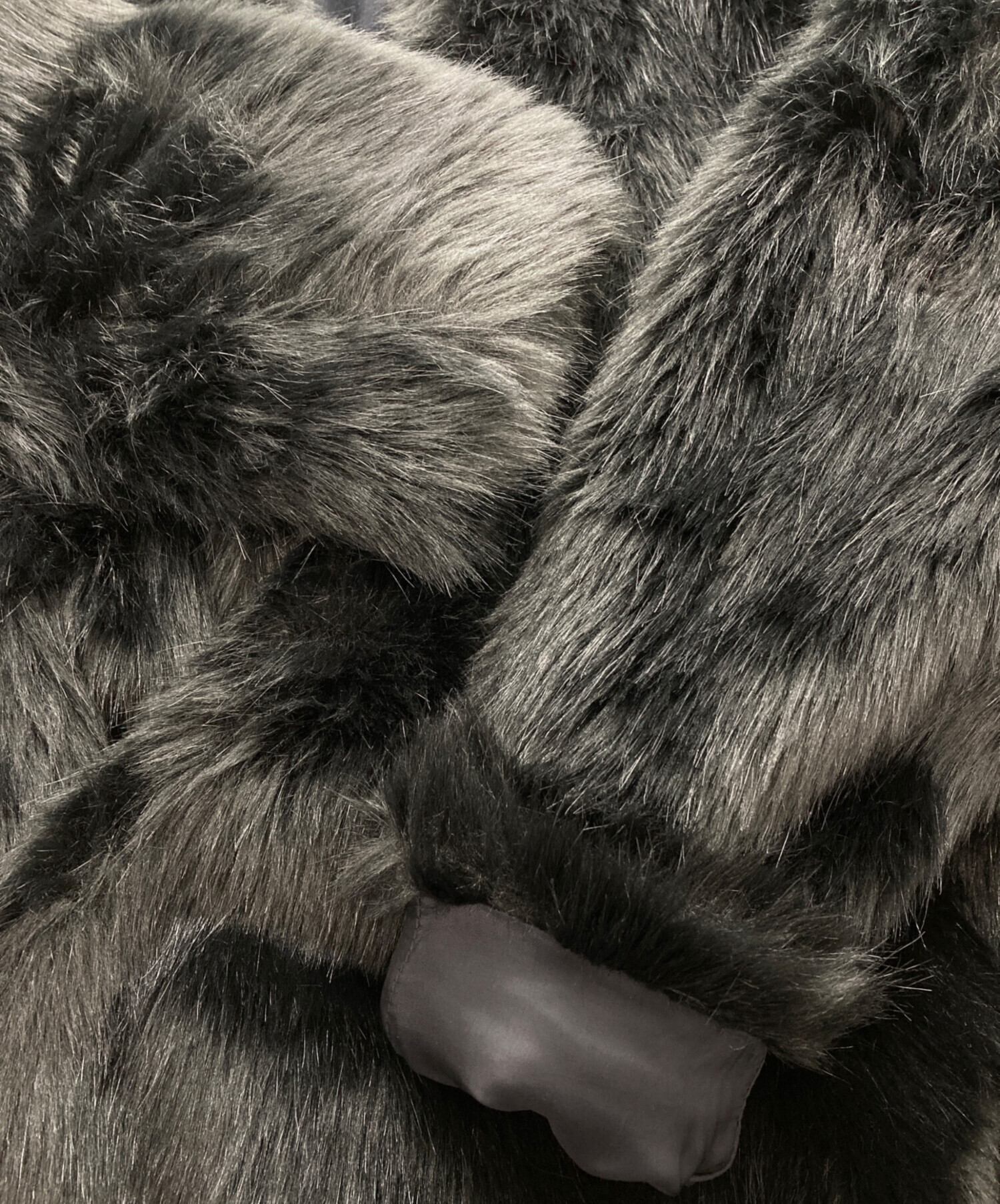 中古・古着通販】ZUCCA (ズッカ) フェイクファーコート ブラック