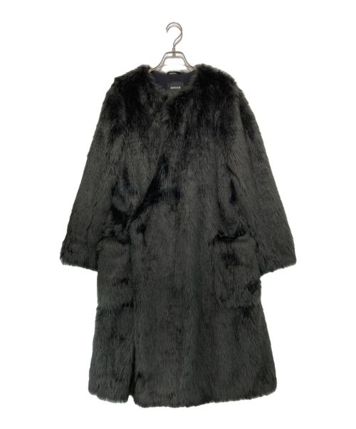 中古・古着通販】ZUCCA (ズッカ) フェイクファーコート ブラック