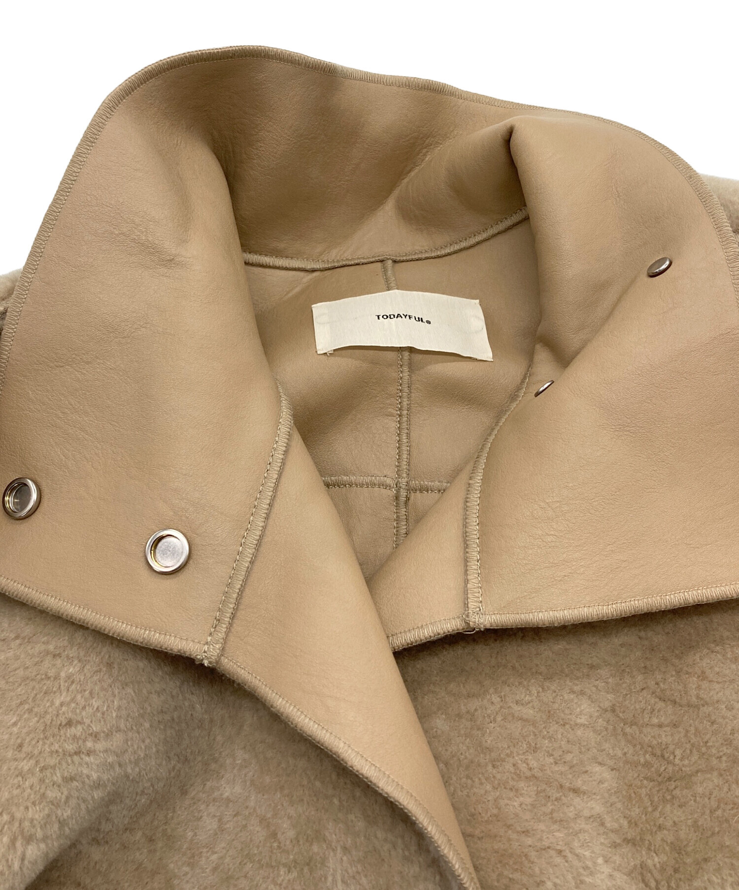 TODAYFUL Standcollar Boa Jacket 36　ベージュ todayful⭐︎standcollar boa jacket 36 ベージュ