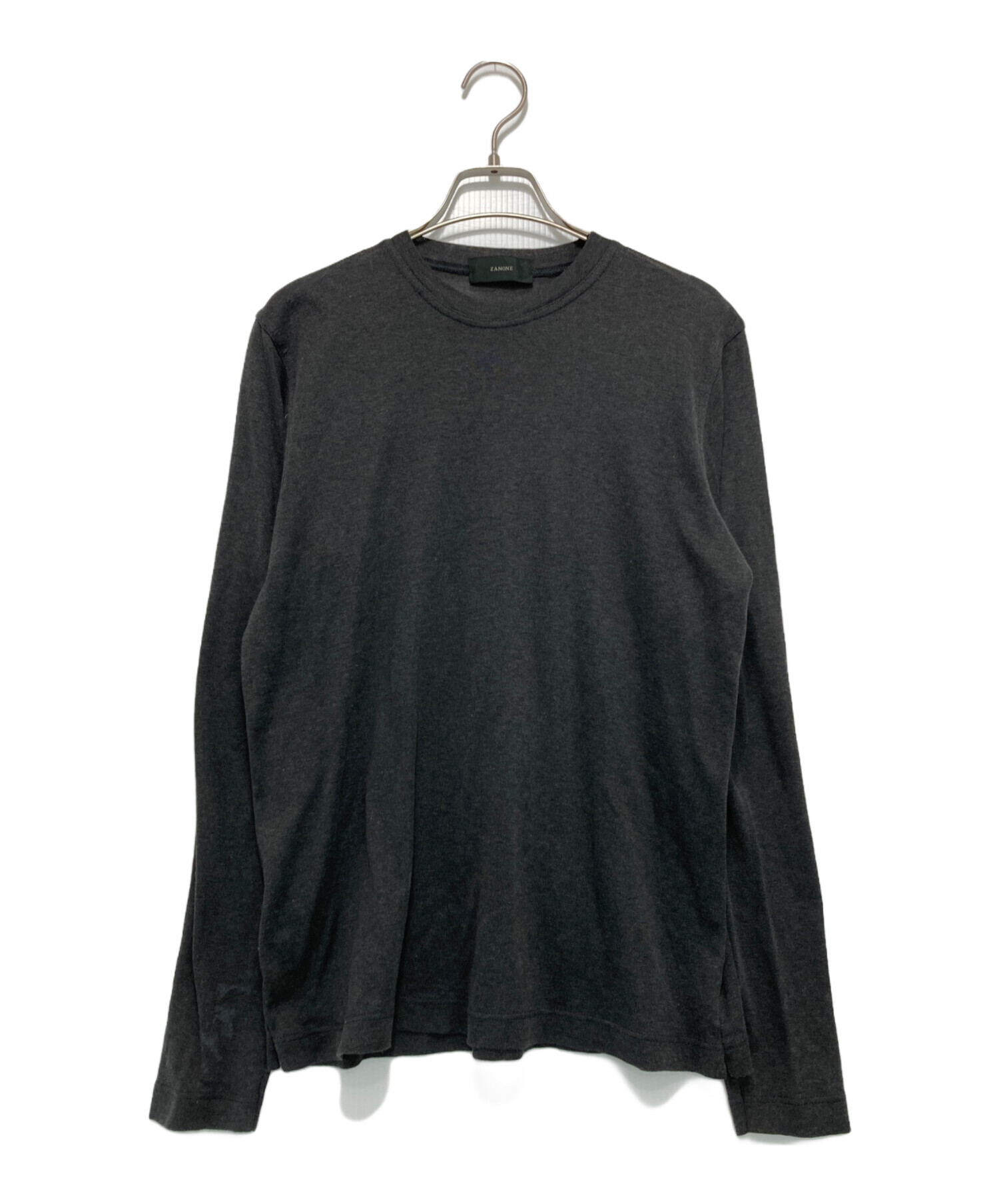 中古・古着通販】Zanone (ザノーネ) クルーネックロングTシャツ グレー 