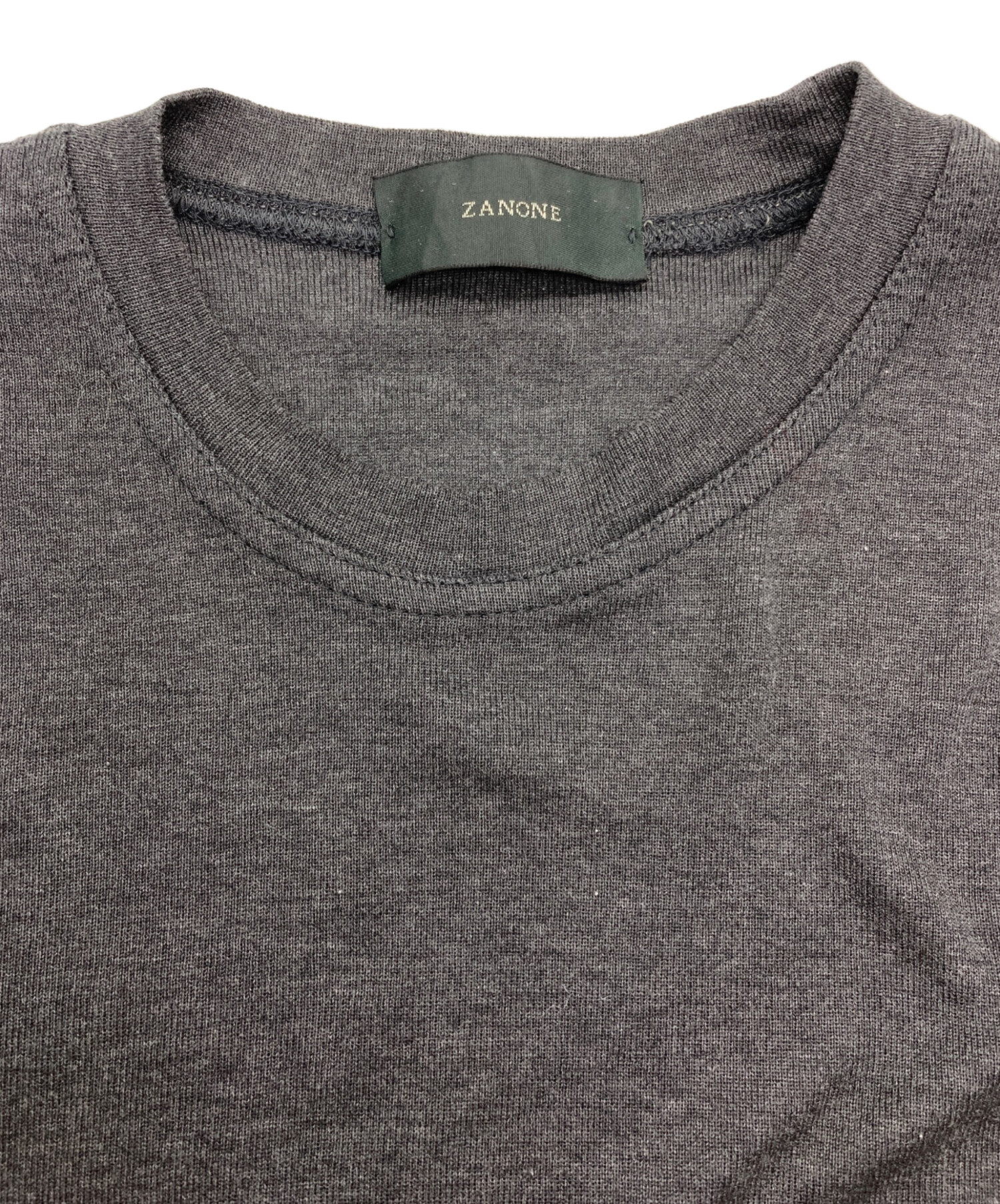 中古・古着通販】Zanone (ザノーネ) クルーネックロングTシャツ グレー 