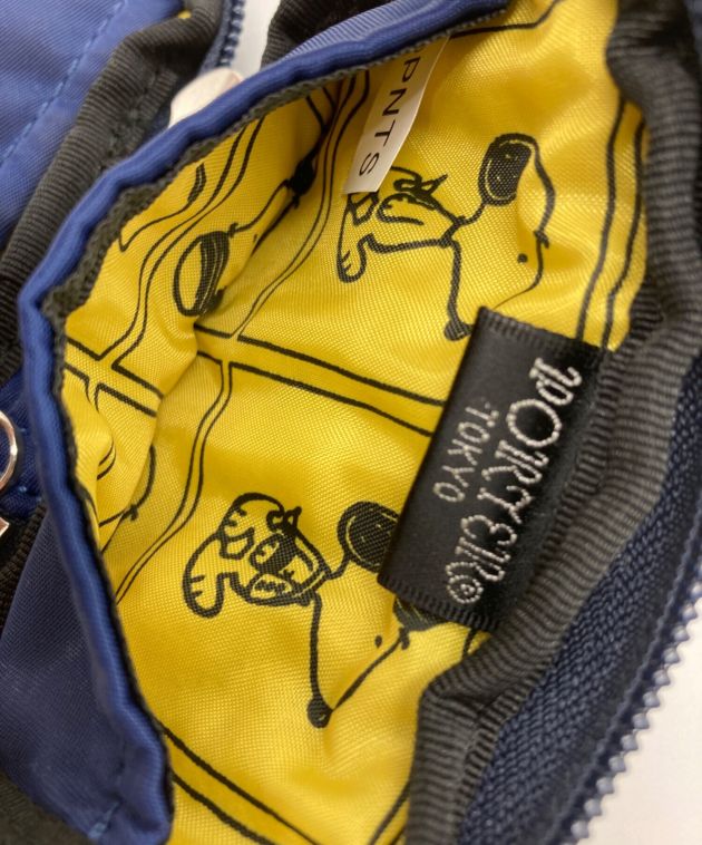 porter　スヌーピー　刺繍　ネイビー　キーケース 超美品】ポーター スヌーピー 刺繍 ネイビー キーケース porter